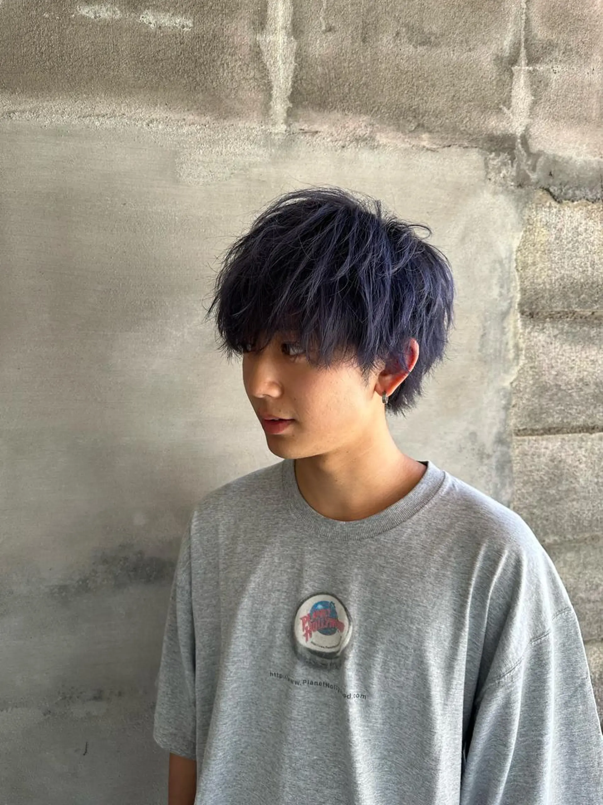 カラー メンズ アッシュ ラベンダーカラー ラベンダーアッシュ ヘアカラー エクステ/ハイトーン /レイヤーカットのヘアスタイル