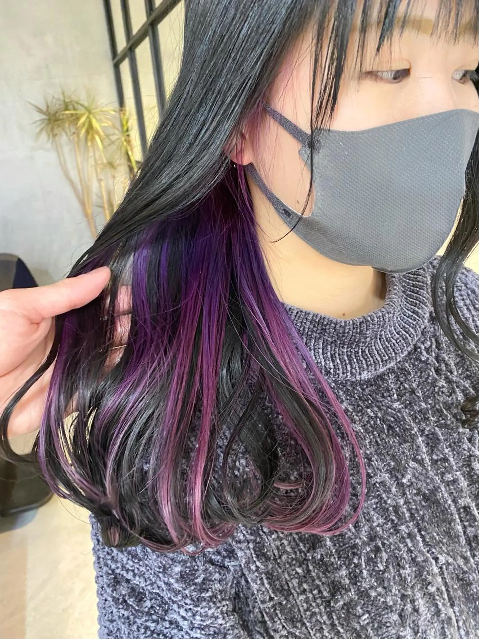 セミロング パープルカラー ヘアカラー 仲井間　賢雄 fifthのヘアスタイル