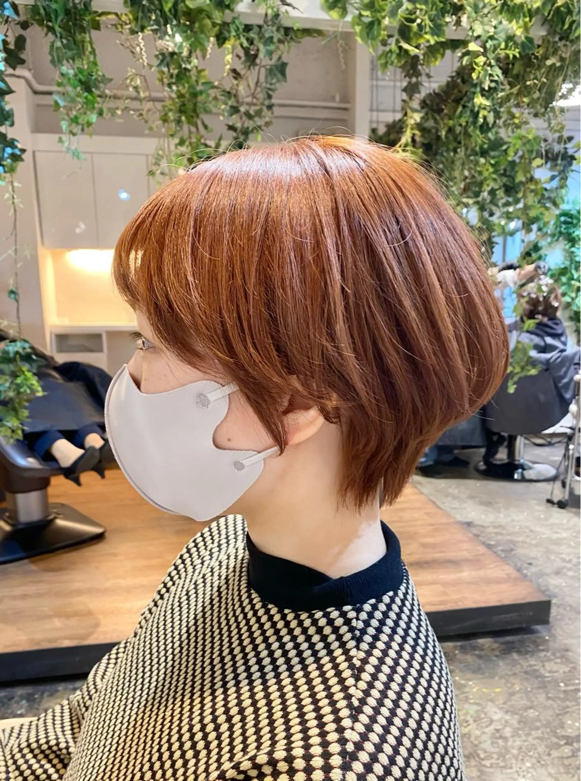 ショート カラー ベージュカラー オレンジ オレンジベージュ ショート　縮毛矯正 レイヤー🌿FUKUのヘアスタイル