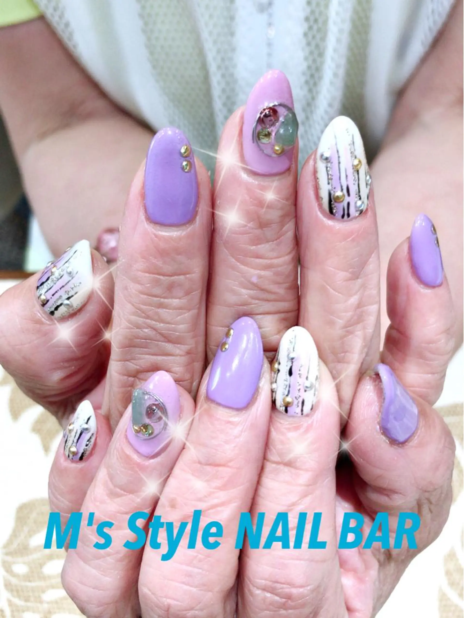 ネイル パープル ハンドネイル M's Style NAIL BARのネイルデザイン