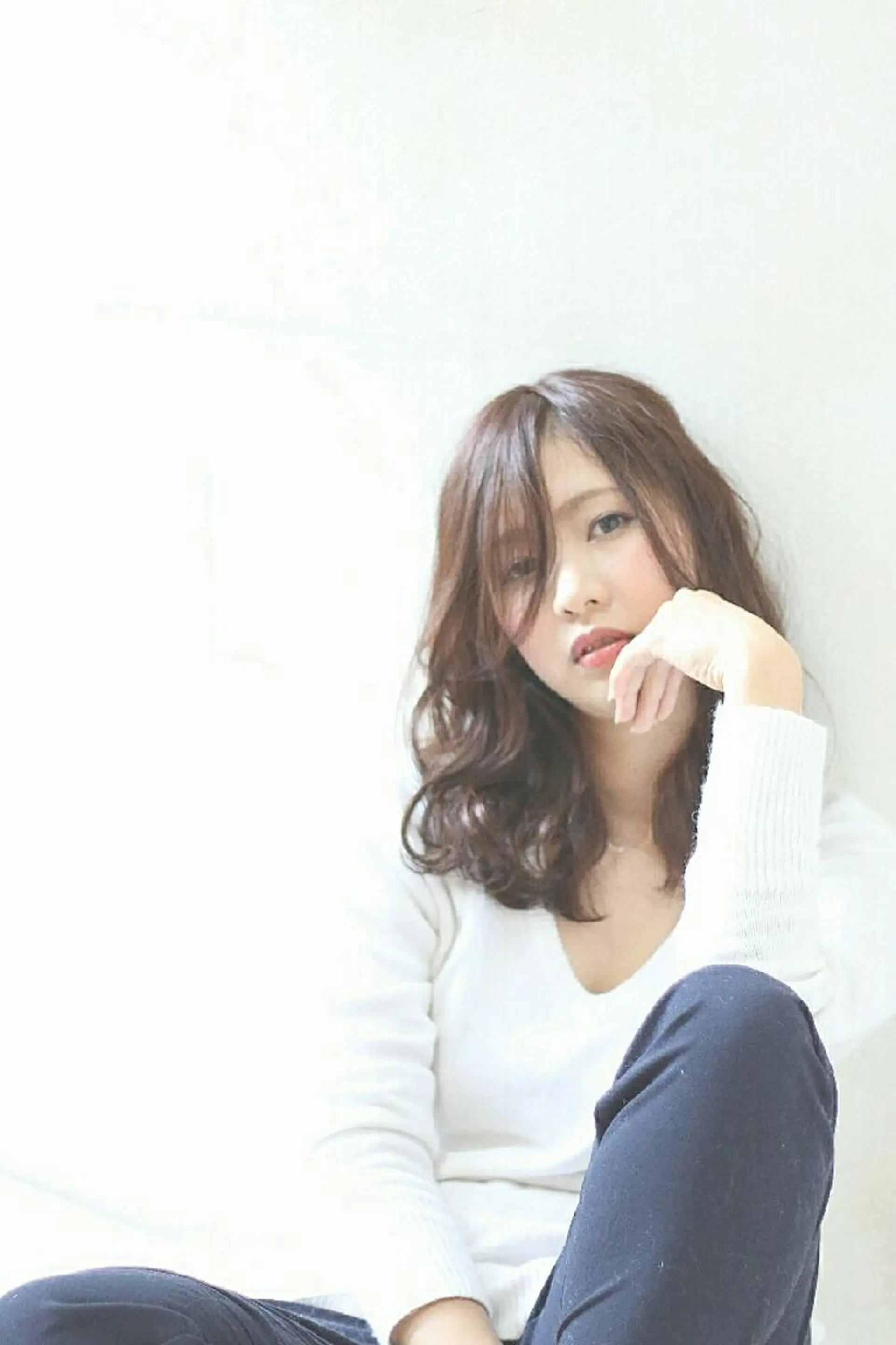 セミロング ロング カラー パーマ 原木 康臣のヘアスタイル