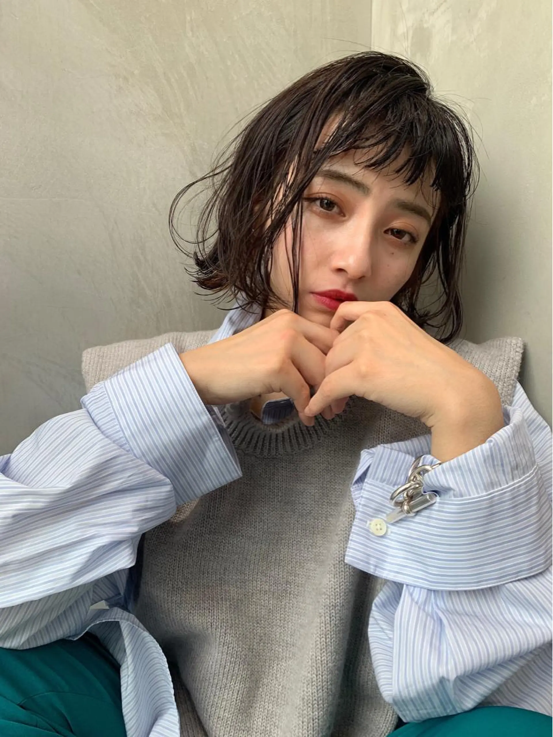 ミディアム カラー ヘアカラー トリートメント 🉐レイヤー/塩見 弘樹🉐渋谷のヘアスタイル