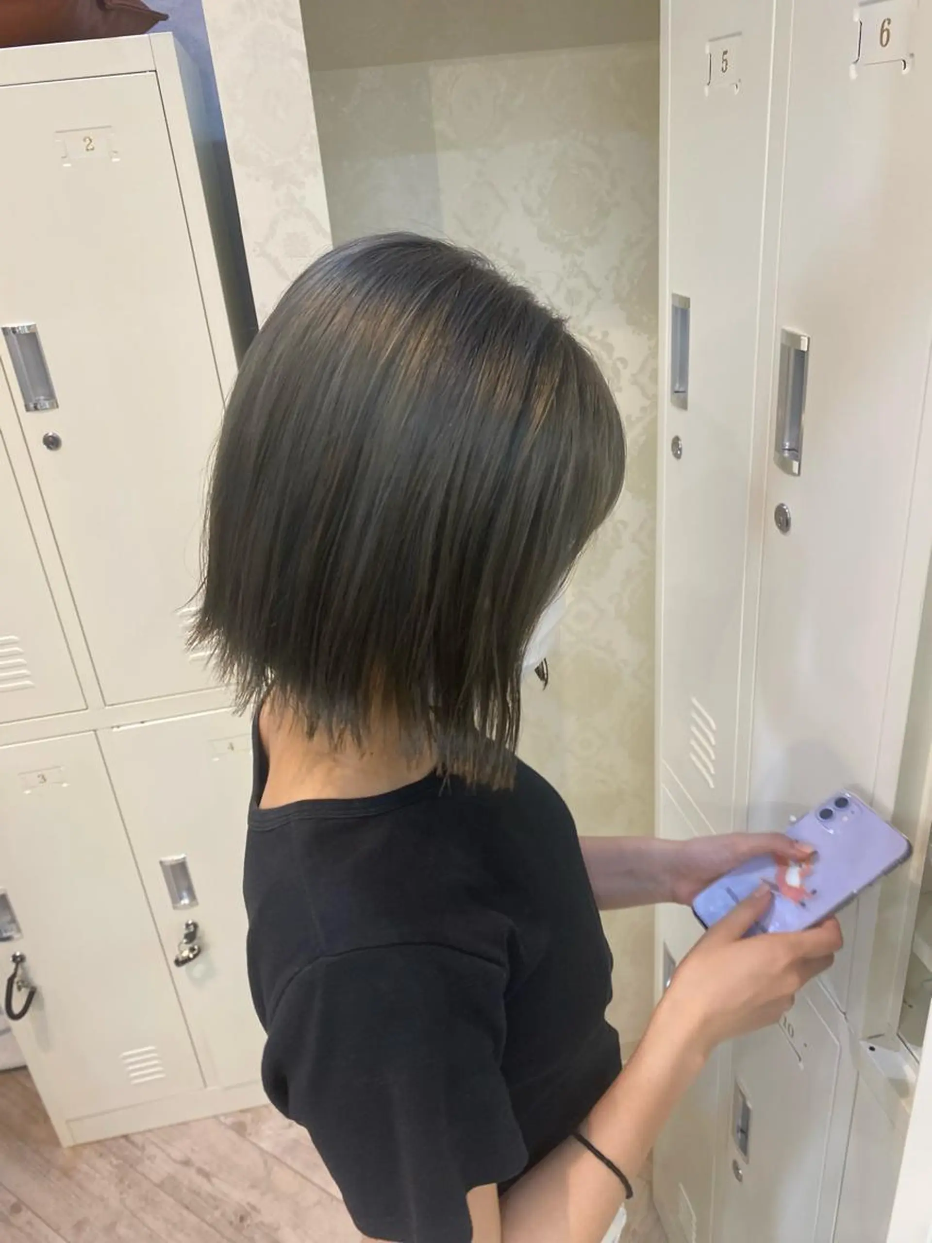 ミディアム 切りっぱなしボブ ボブ 髪質改善 ココロ☀️ CLUTCH天王寺店のヘアスタイル