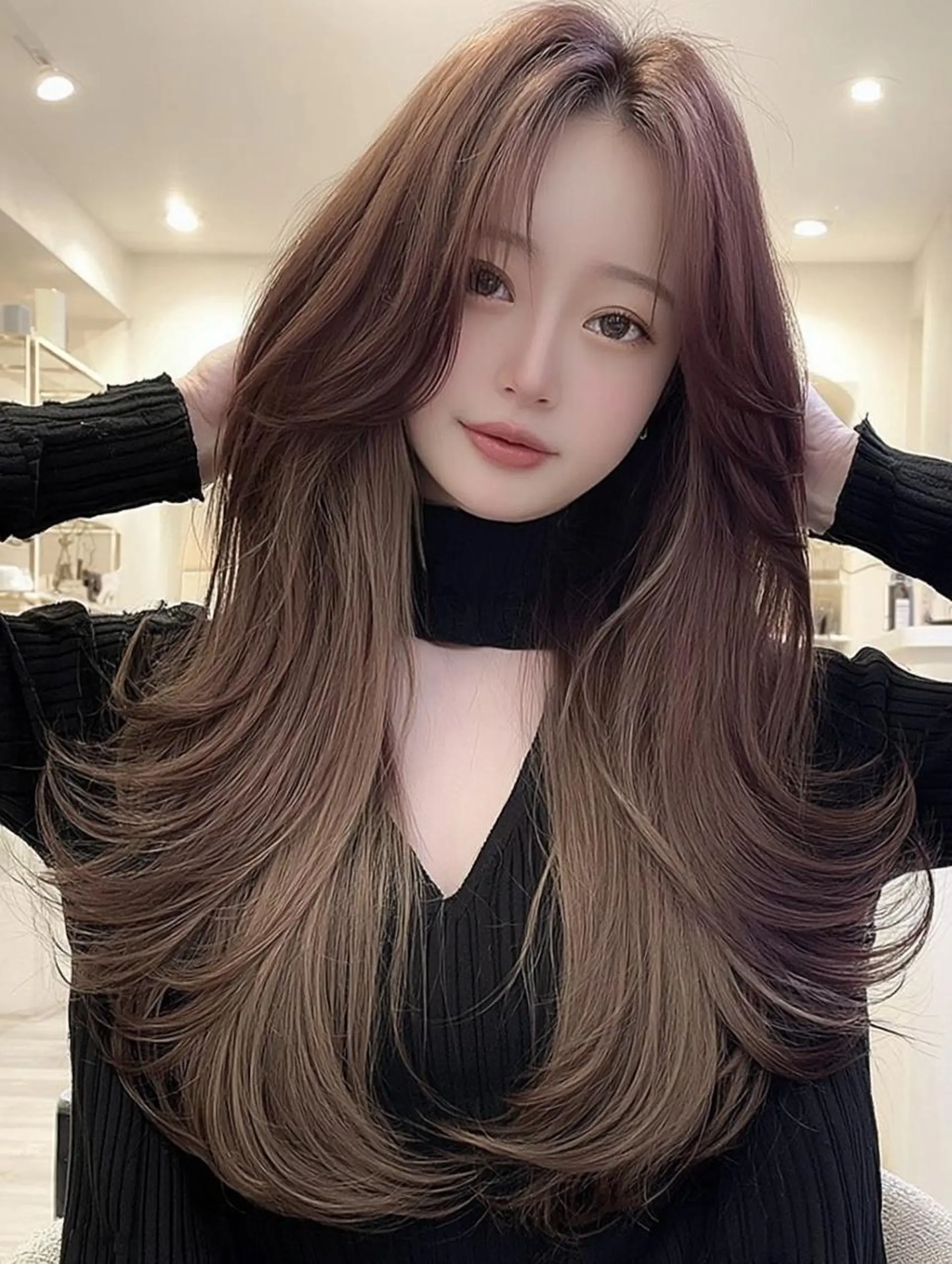 ロング カラー カット ヘアカラー FOCUS JAPANのヘアスタイル