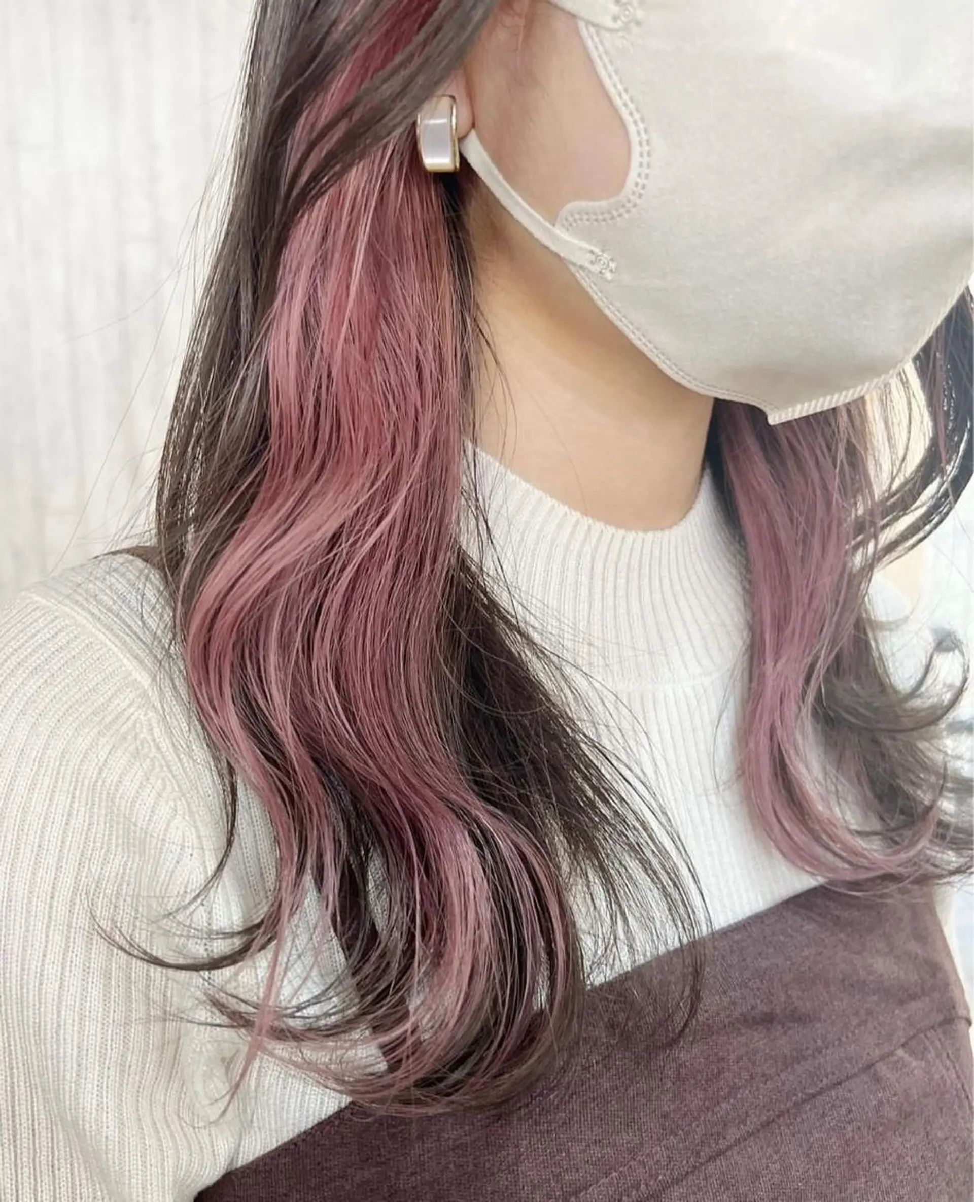 ロング カラー ブラウンカラー ピンクカラー ヘアカラー トリートメント メンズカット松戸/韓 国/メンズパーマ航太のヘアスタイル