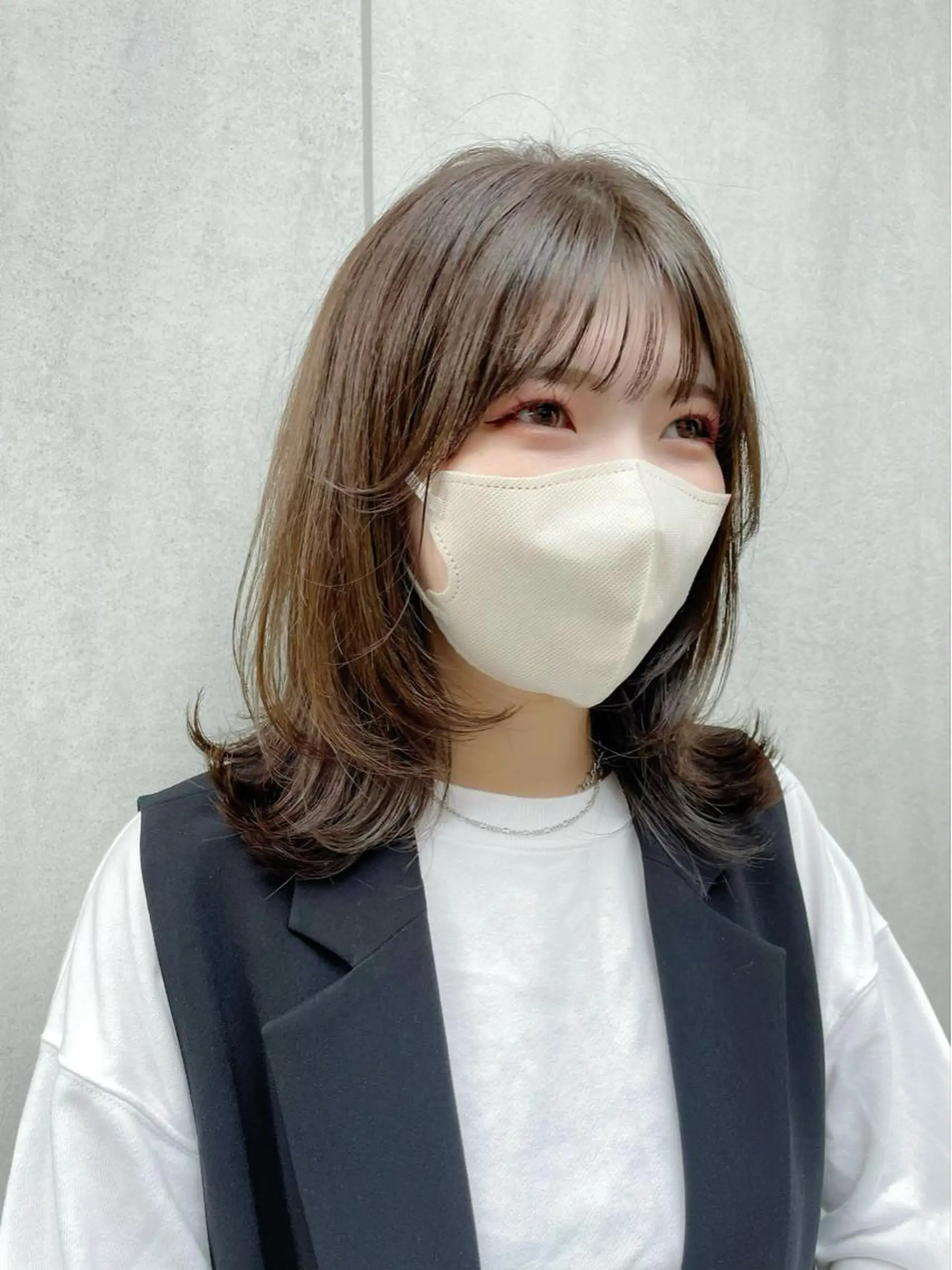 ミディアム ミディアムレイヤー レイヤーカット ミディアムヘア🌼 さきのヘアスタイル