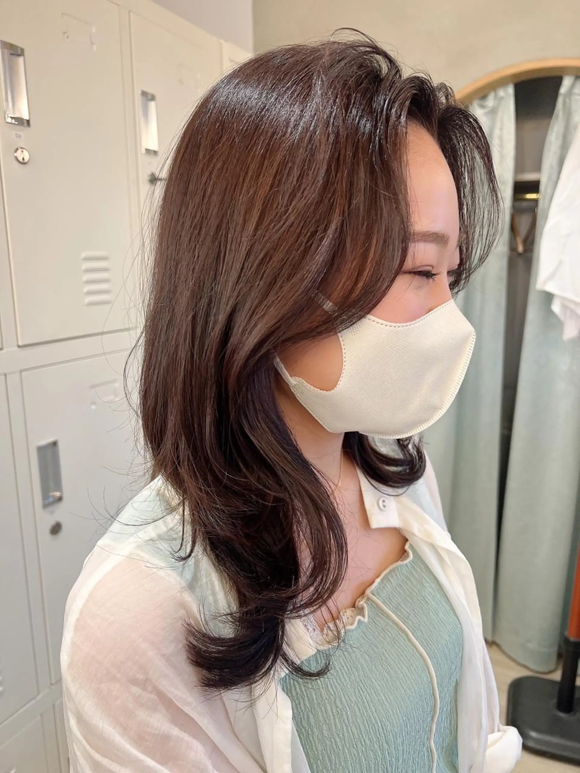 ミディアム カット ヘアカラー トリートメント 🌷韓国レイヤー/艶 カラー🇰🇷amiのヘアスタイル