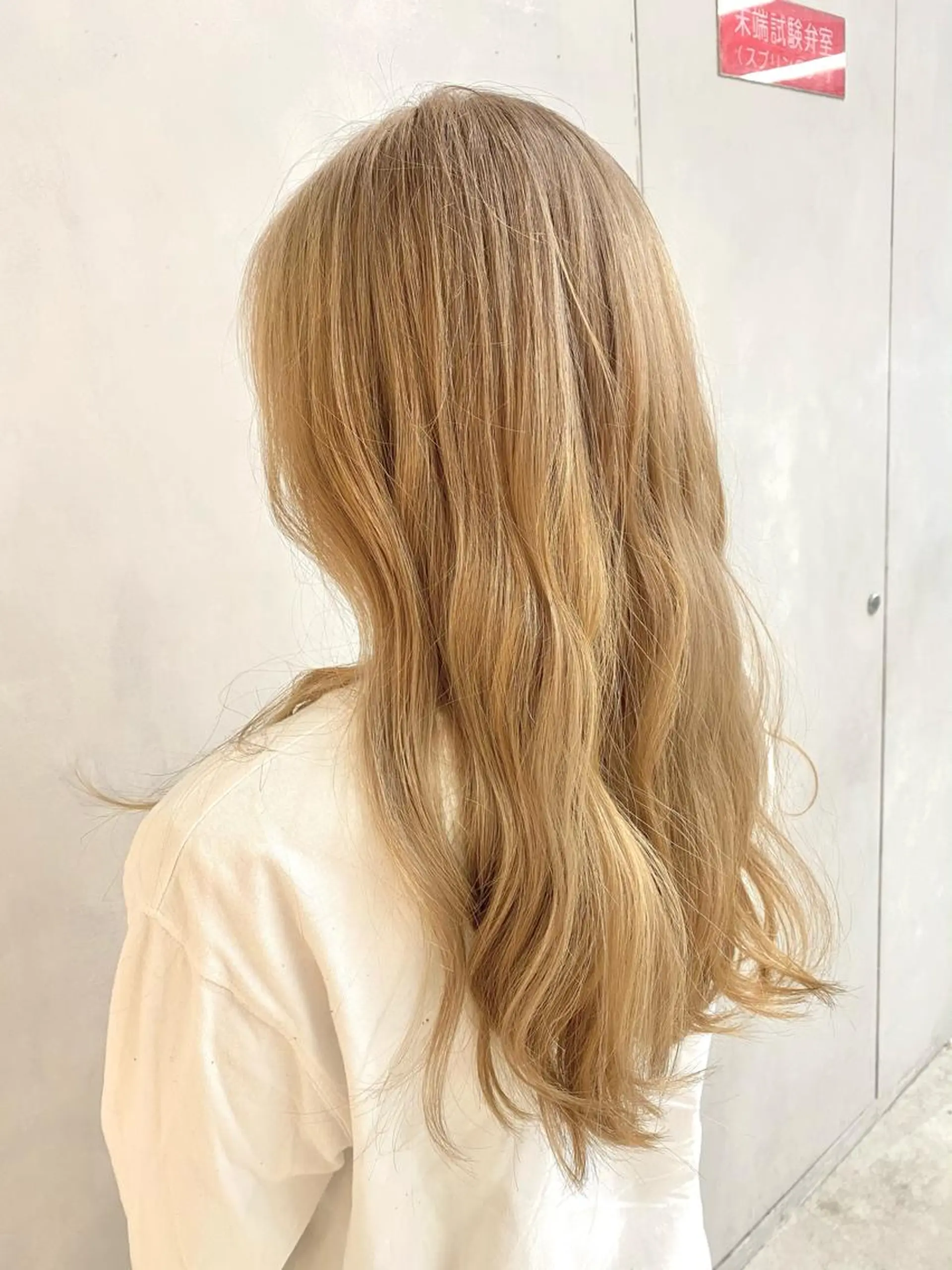 ロング カラー ベージュカラー ブリーチ ヘアカラー ピンク/ベージュ /似合わせ/田島百華のヘアスタイル
