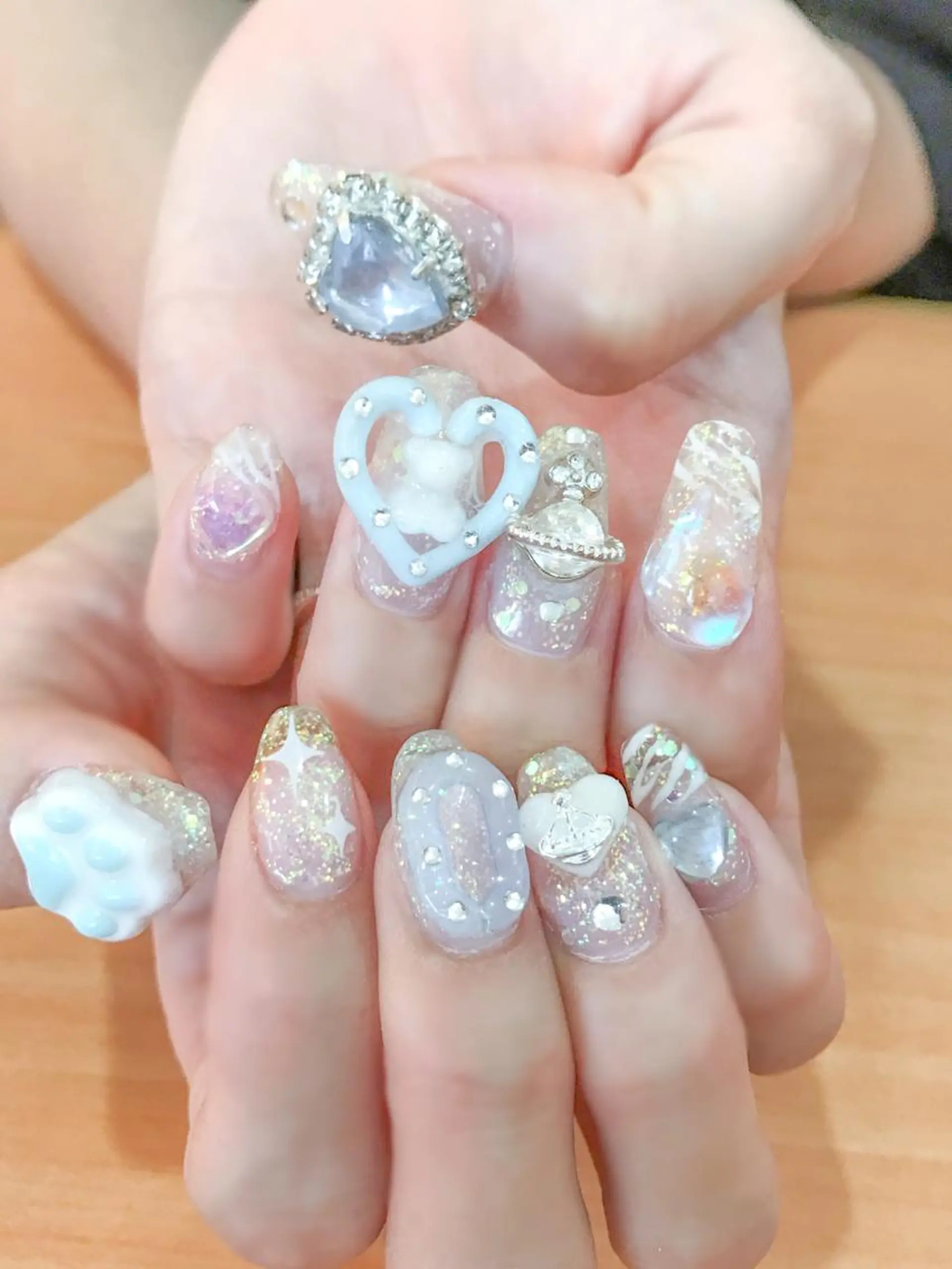 ネイル キラキラネイル 水色 Nyanco Nailのネイルデザイン