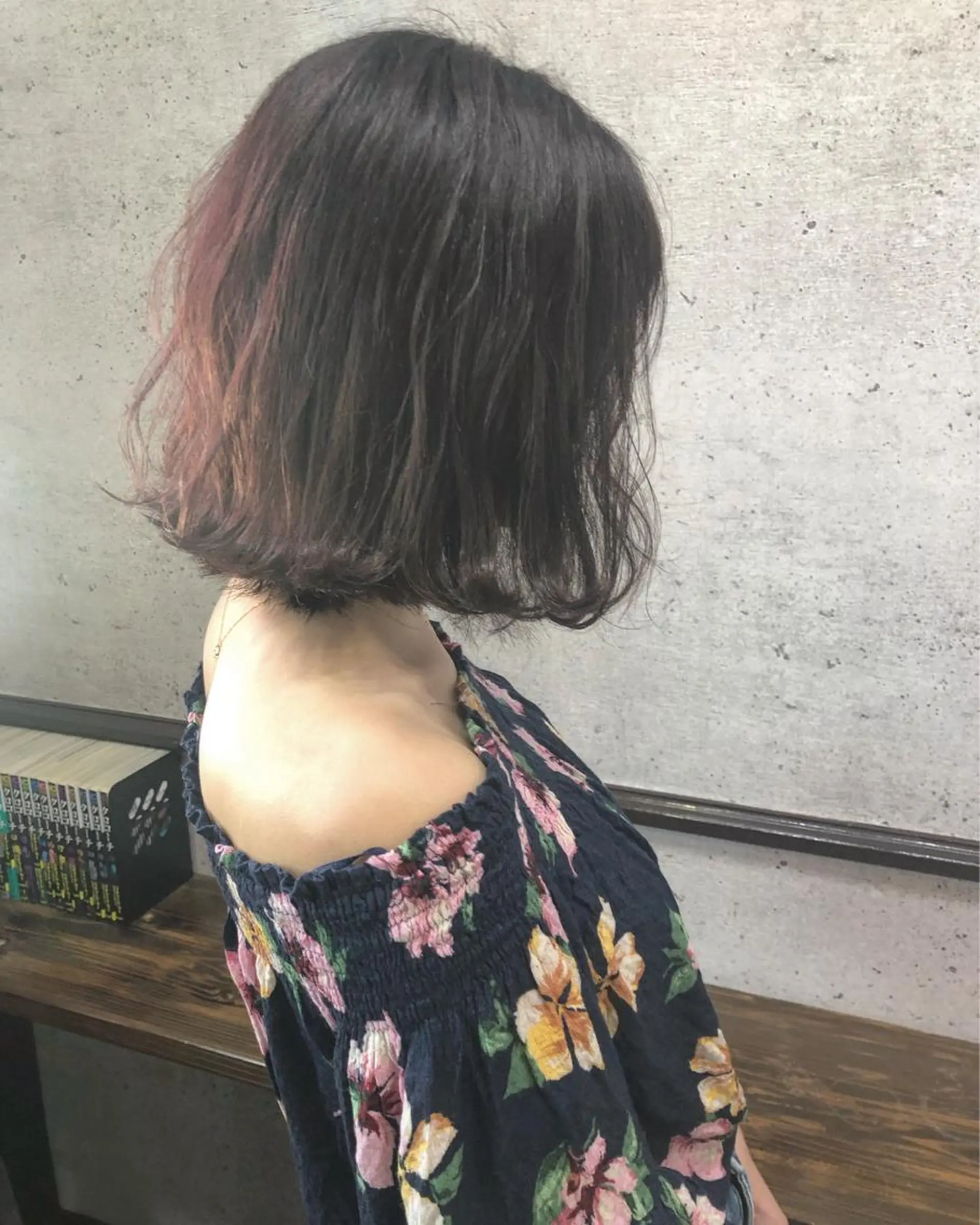 ショート カラー ピンクカラー ピンクパープル パープルカラー ヘアカラー 江原 彩華のヘアスタイル