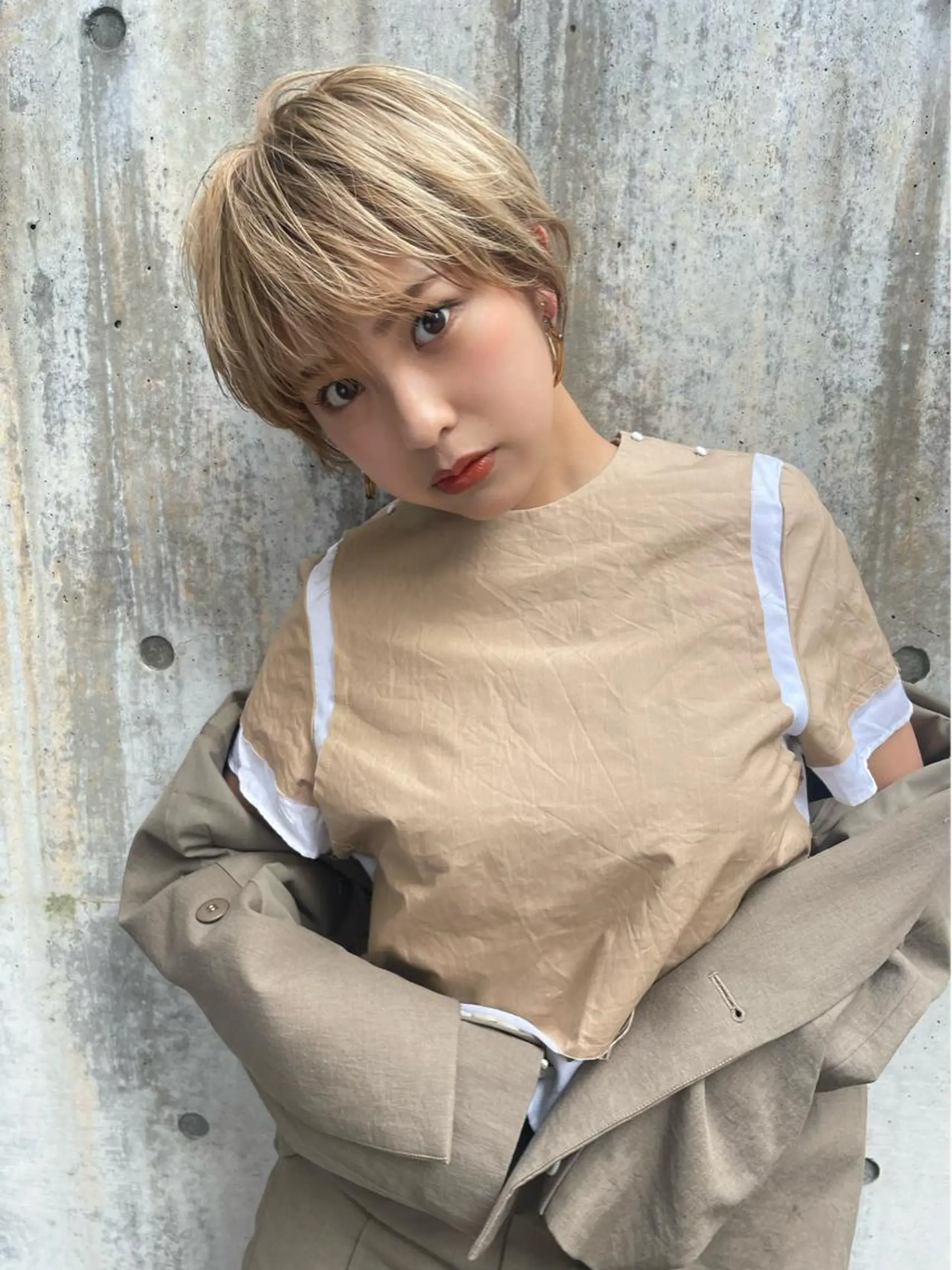 ショート カラー ショートボブ ベリーショート オリーブカラー ボブ マニッシュショート ヘアカラー ショート/ボブ/ 心斎橋/宮脇美奈のヘアスタイル