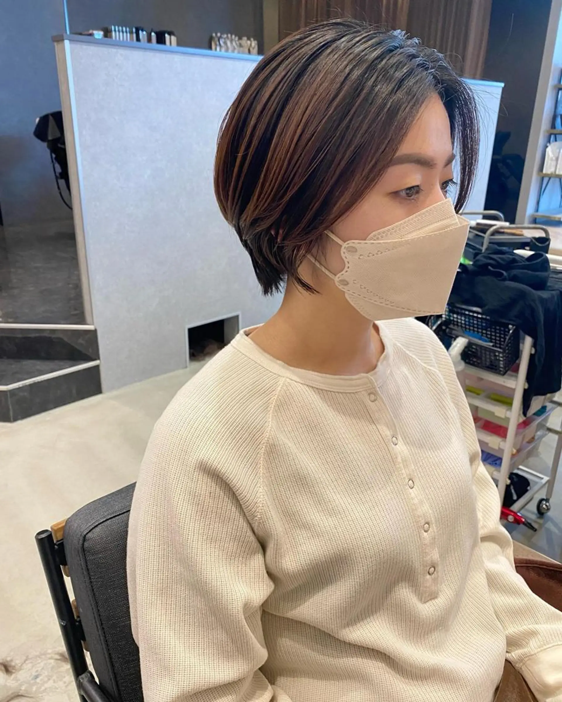 ショート カラー パーマ メンズ キッズ マツエク・マツパ ショートヘア 山本 銘子のヘアスタイル