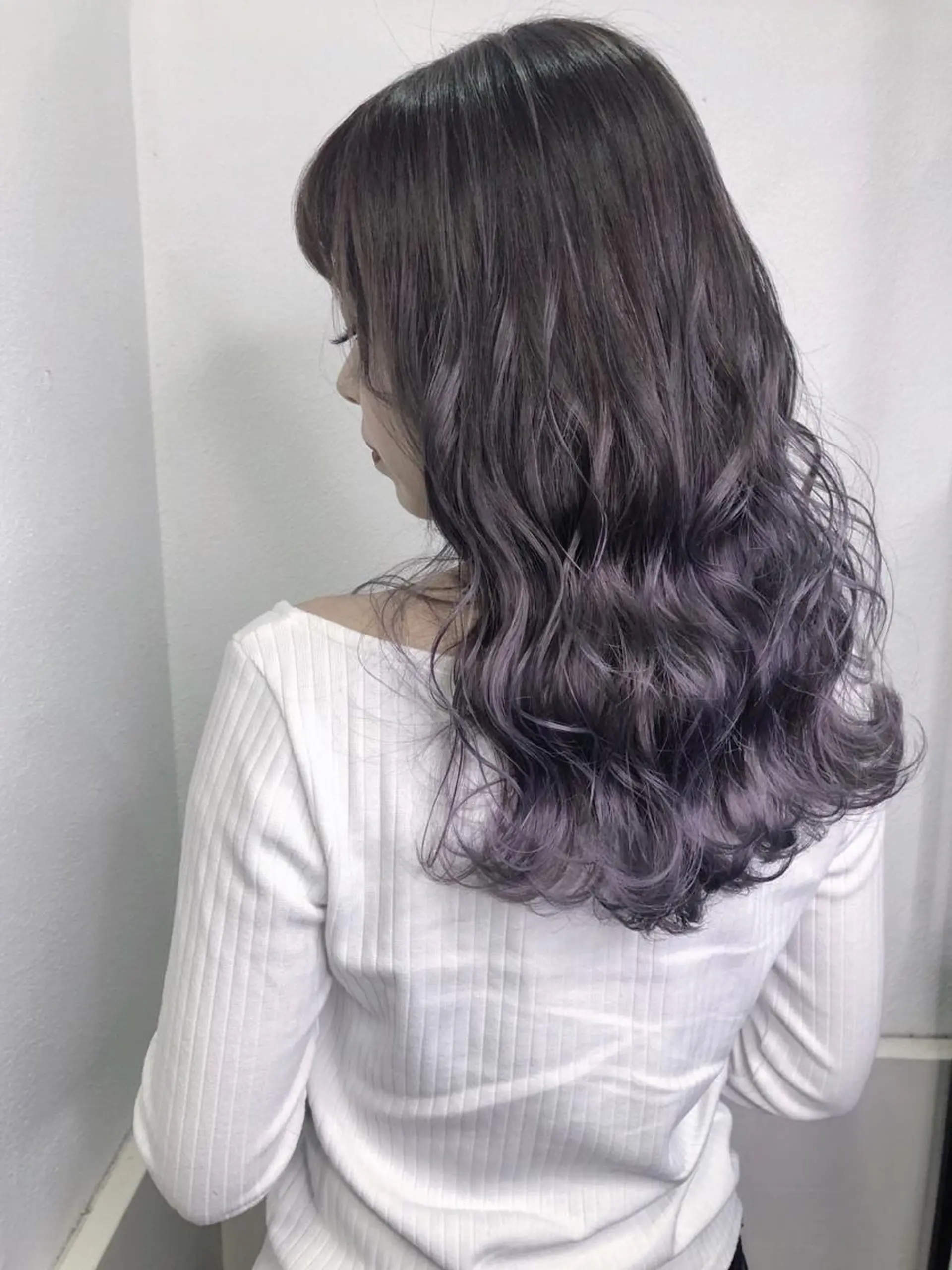 セミロング カラー ラベンダーカラー ヘアカラー トリートメント GiseL天神カラー 髪質改善/ブリーチのヘアスタイル