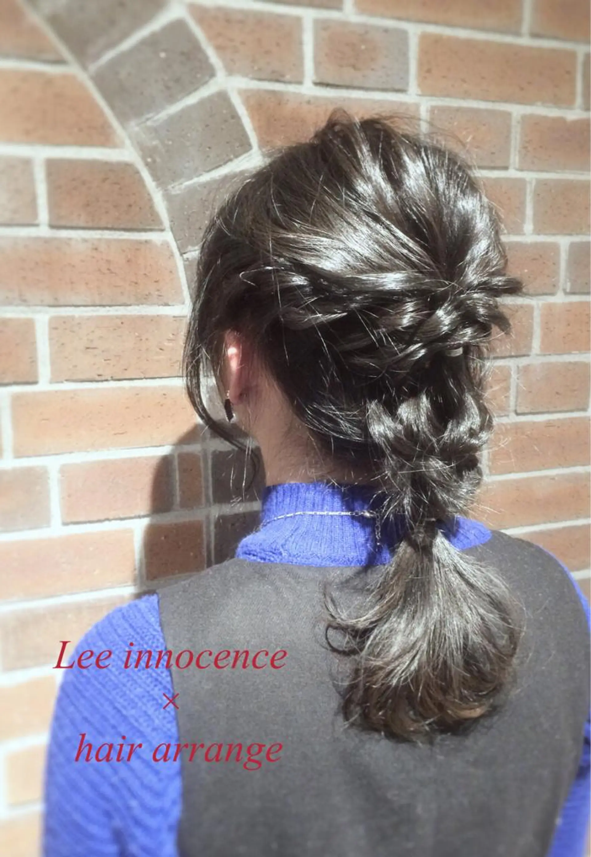 ミディアム セミロング ロング カラー ヘアアレンジ ダークグレー ダークグレージュ グレージュ 三つ編み カラー/髪質改善スペ シャリスト宮本　伸一のヘアスタイル