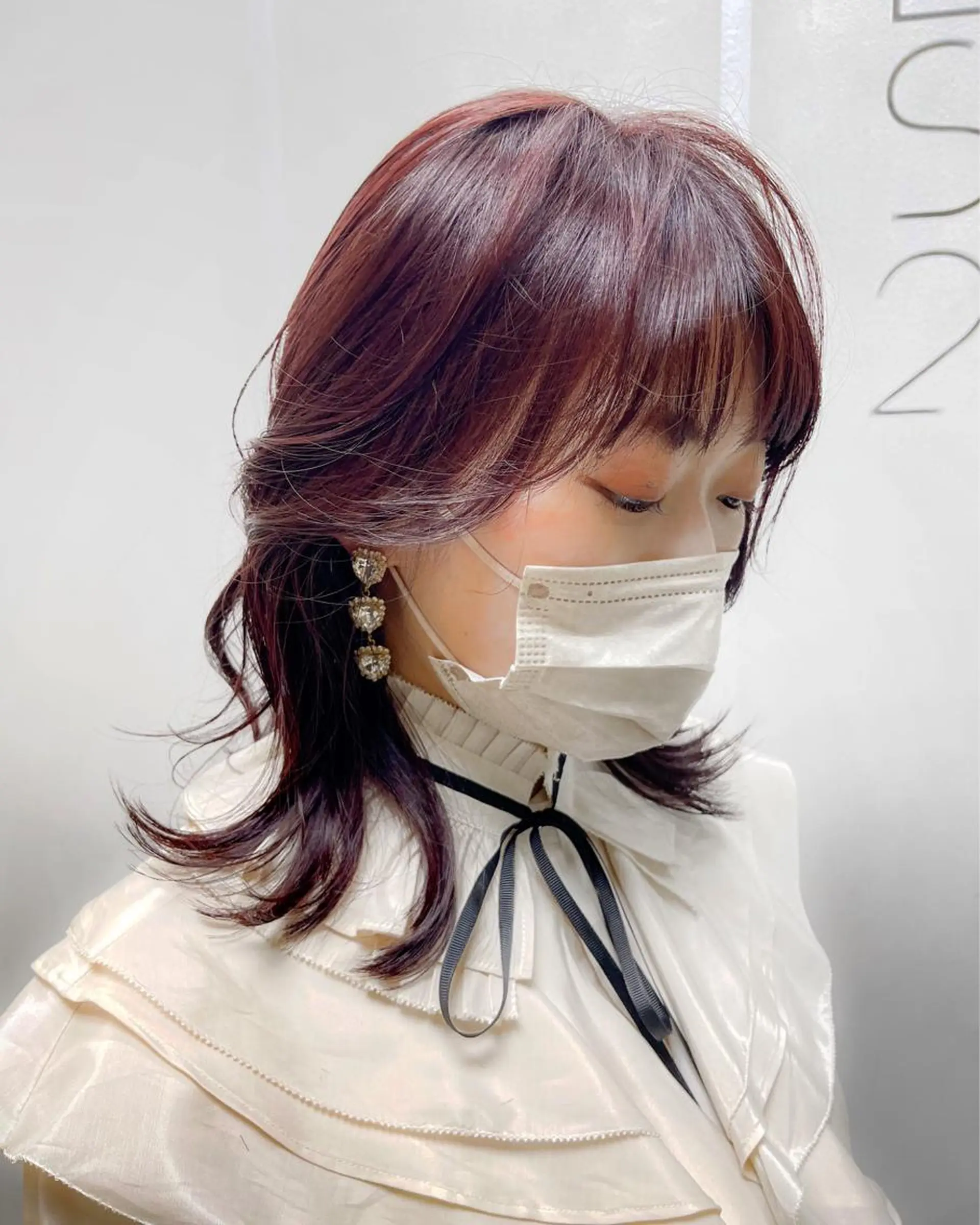 セミロング カラー ブリーチ ブリーチなしカラー ピンクカラー トリートメント OAK溝の口 𖠋SHINYAのヘアスタイル