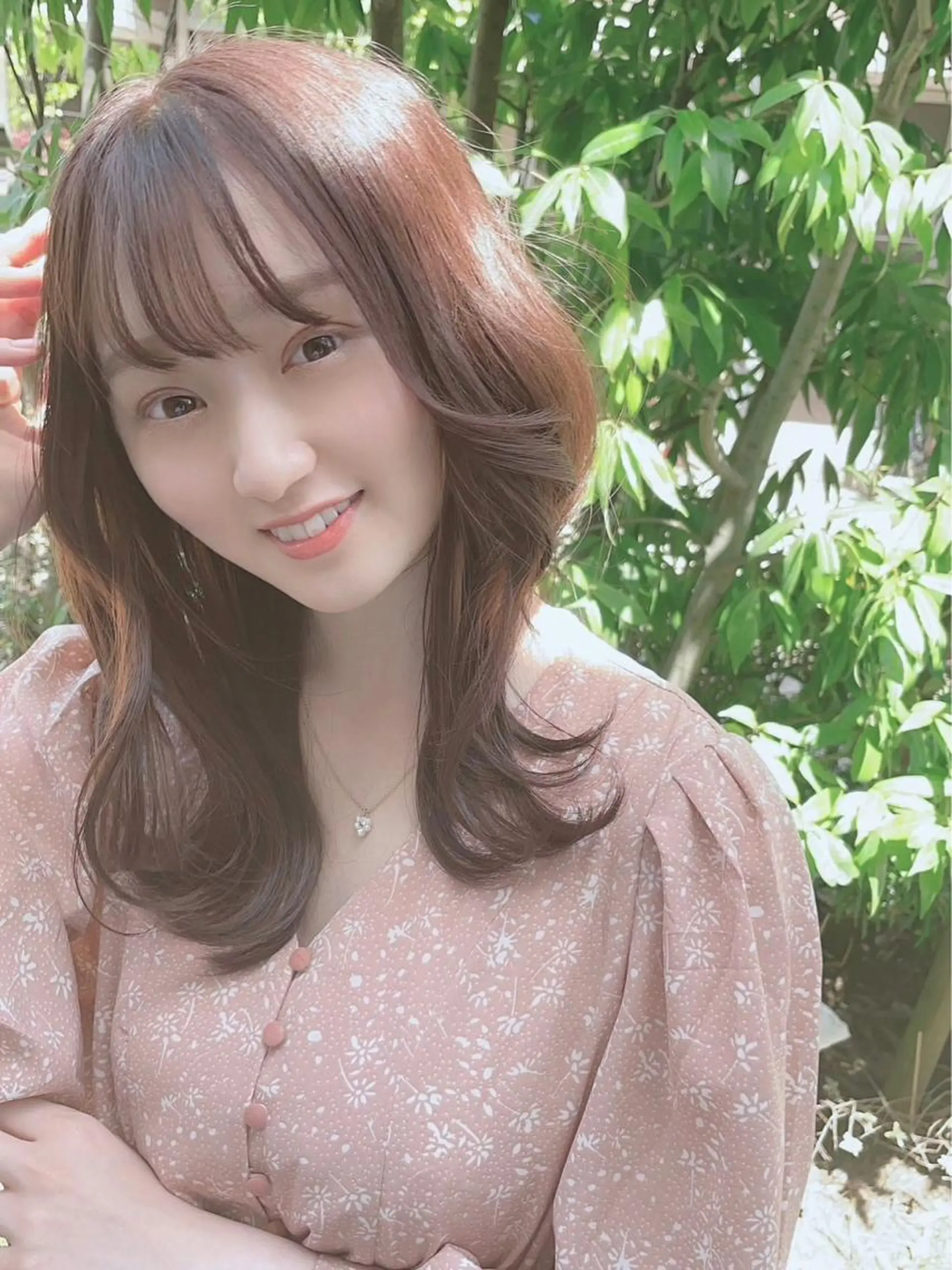 セミロング カラー パーマ ヘアアレンジ 【公式】amble luxe池袋東口🩷のヘアスタイル