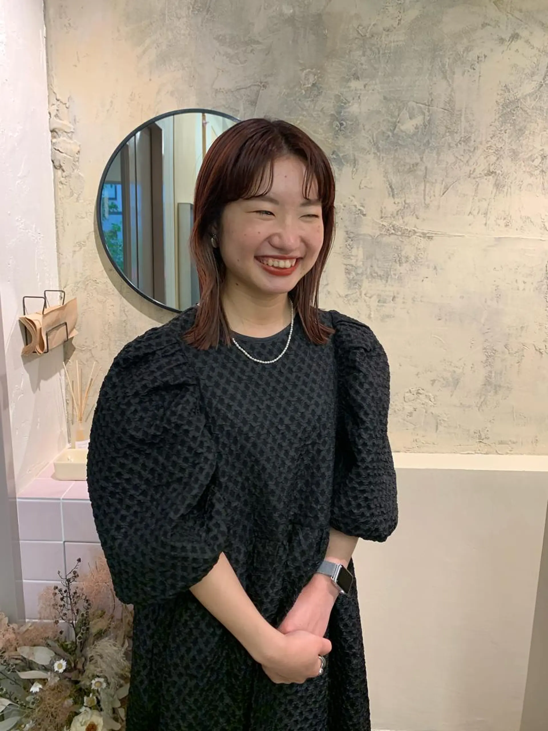 ミディアム カラー 伸ばしかけ カット ヘアカラー トリートメント yupi🐈‍⬛ レイヤー/パーマのヘアスタイル