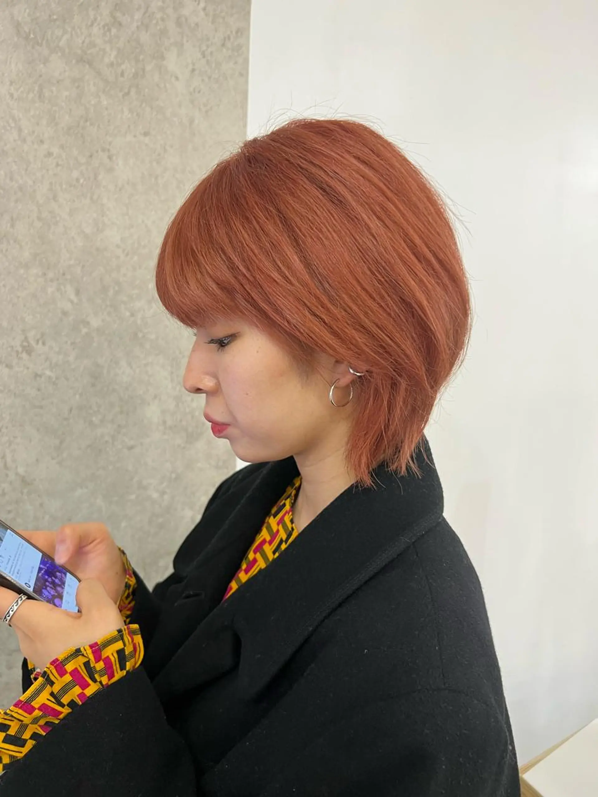 ショート カラー ヘアアレンジ ブリーチ ケアブリーチ ダブルカラー ハイトーンカラー オレンジ ショートヘア原宿 fifth コシのヘアスタイル