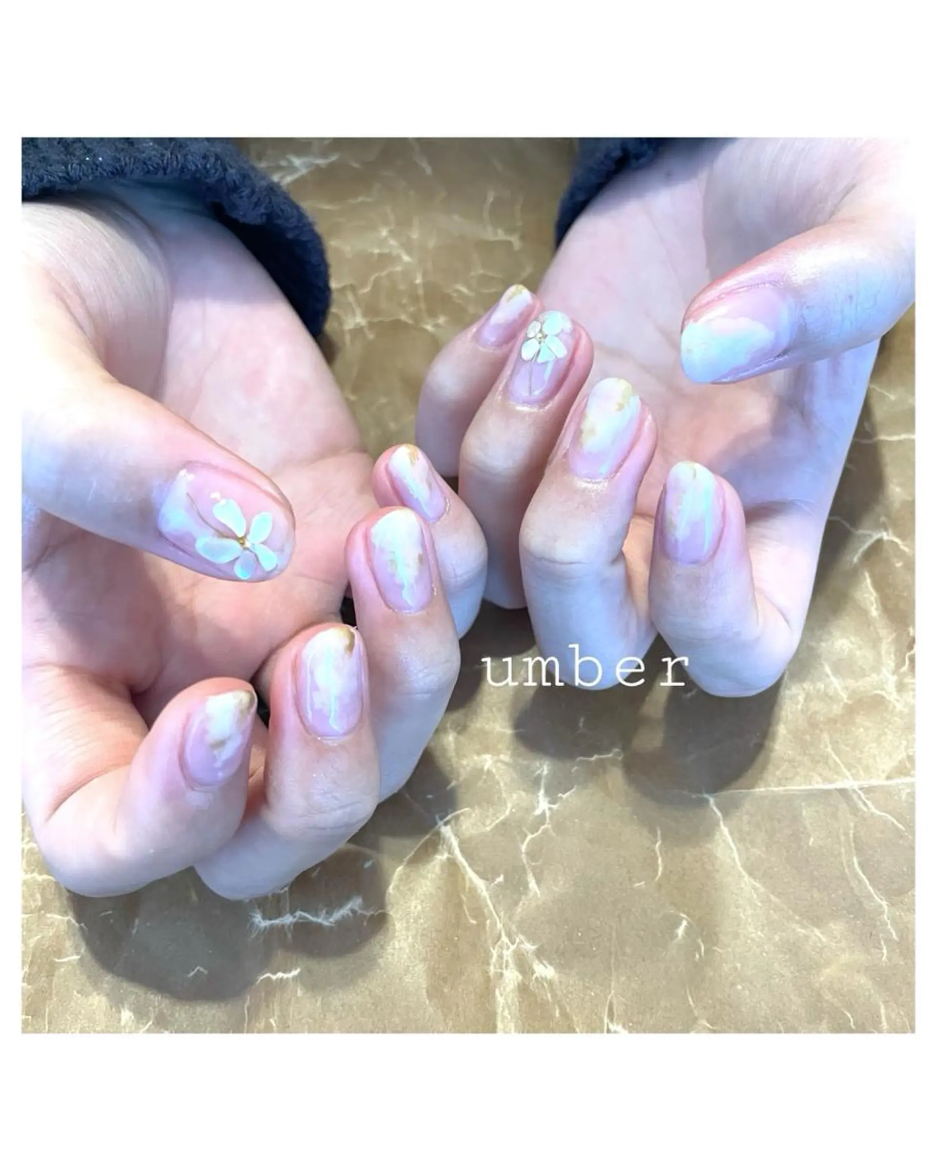 ネイル クリアネイル フラッシュネイル フットネイル フレンチネイル ジェルネイル ハンドネイル umber 三茶1分のネイルデザイン