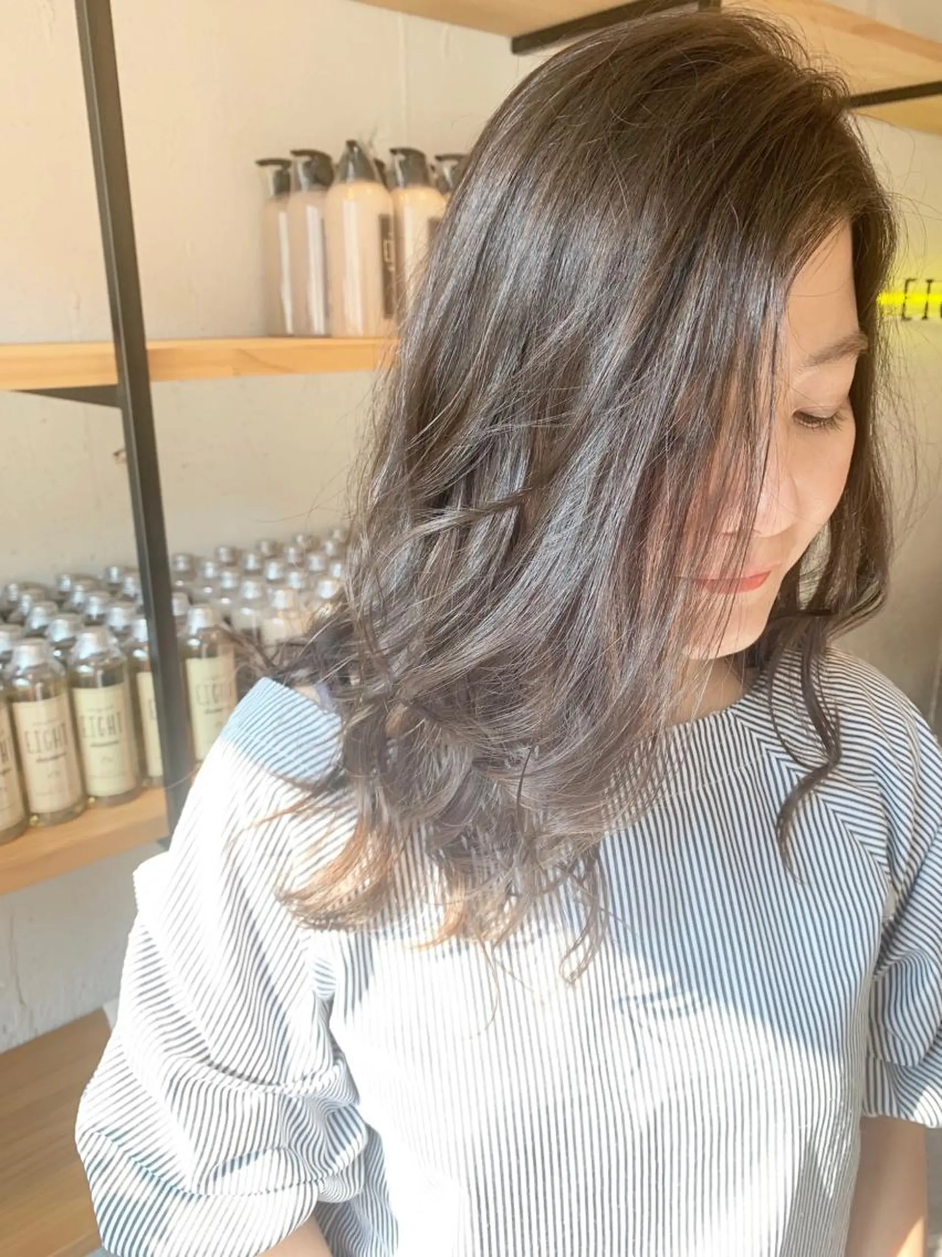 ロング カラー グレージュ イルミナカラー レイヤー/大人メンズ パーマ🌀 平島拓也のヘアスタイル