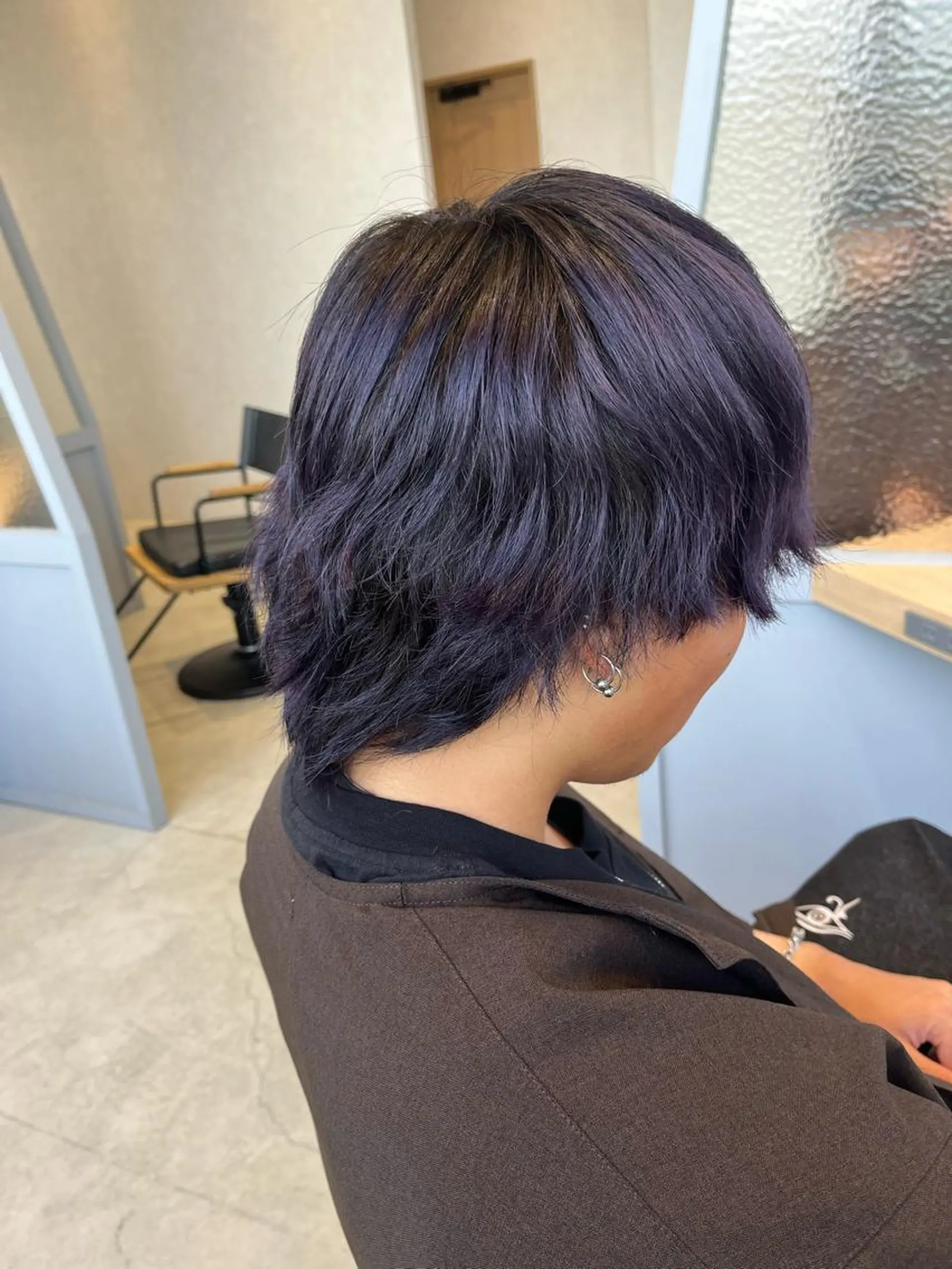 カラー メンズ ネイビーカラー 福島 果音のヘアスタイル