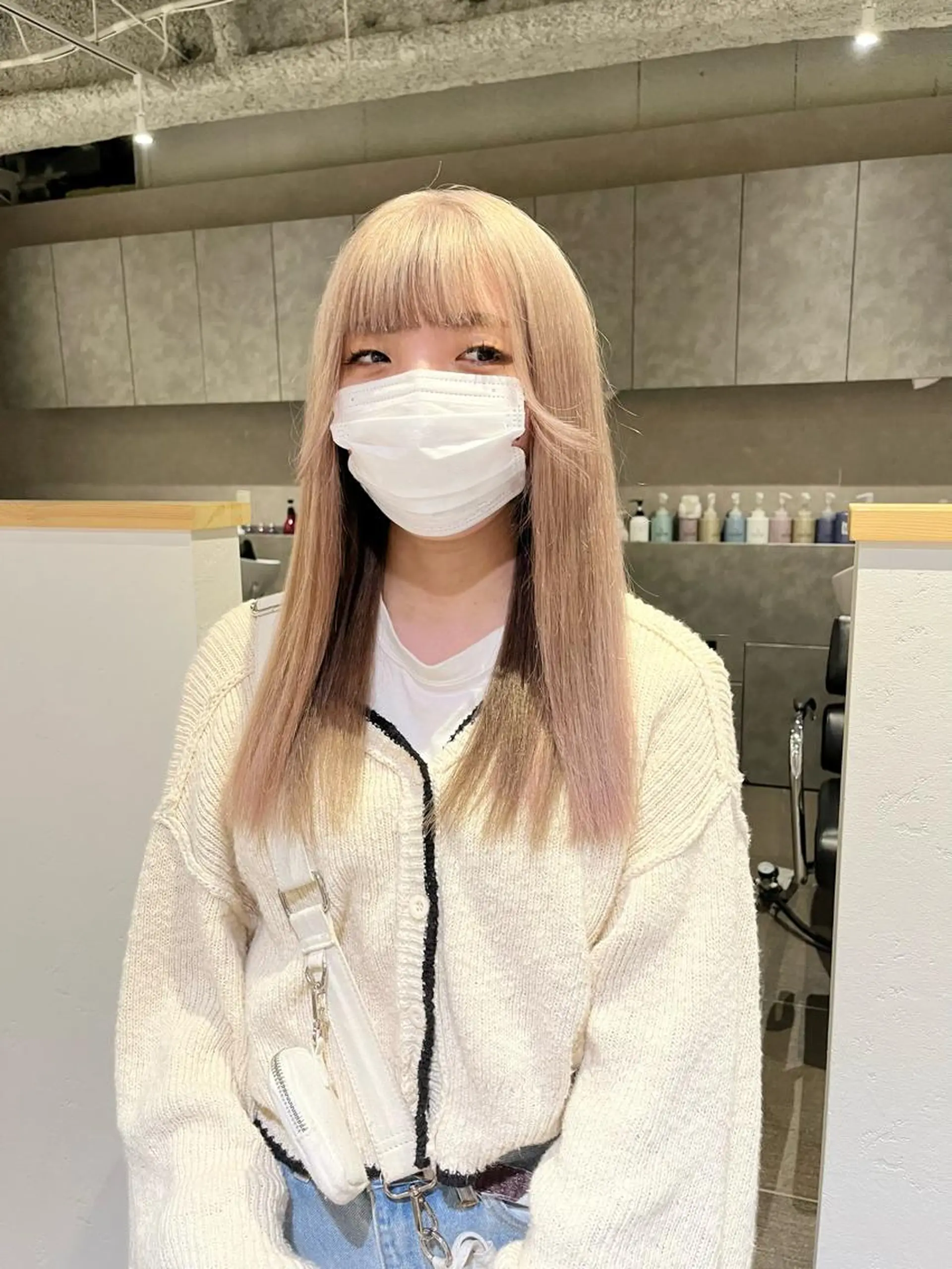 ロング カラー ベージュカラー ブロンド デザインカラー ダブルカラー ハイトーンカラー ヘアカラー トリートメント ショート/パーマ/ カラー/FUKOのヘアスタイル