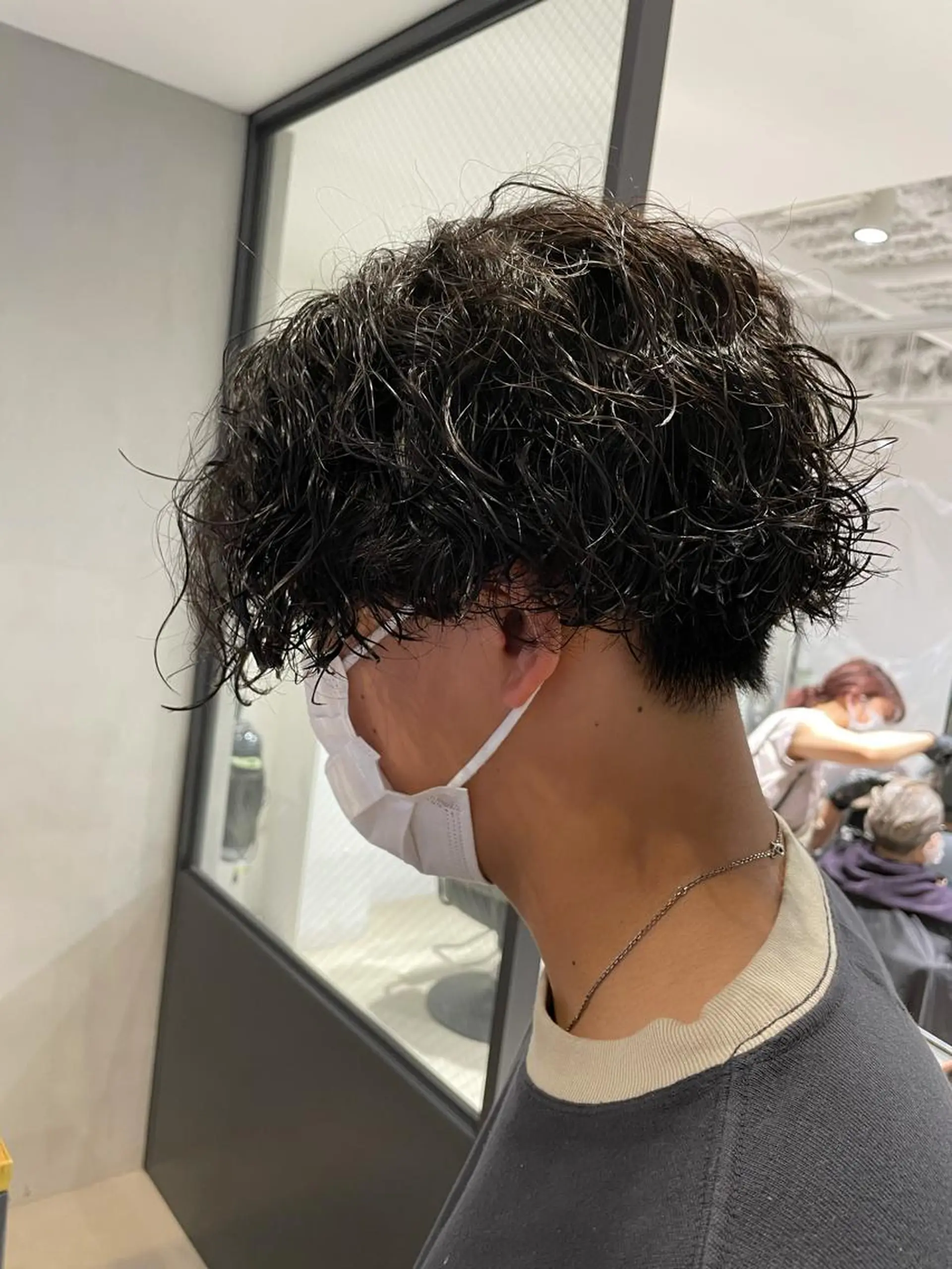 パーマ メンズ 暖色カラー🍊 ボブ🌿顔周りcutのヘアスタイル