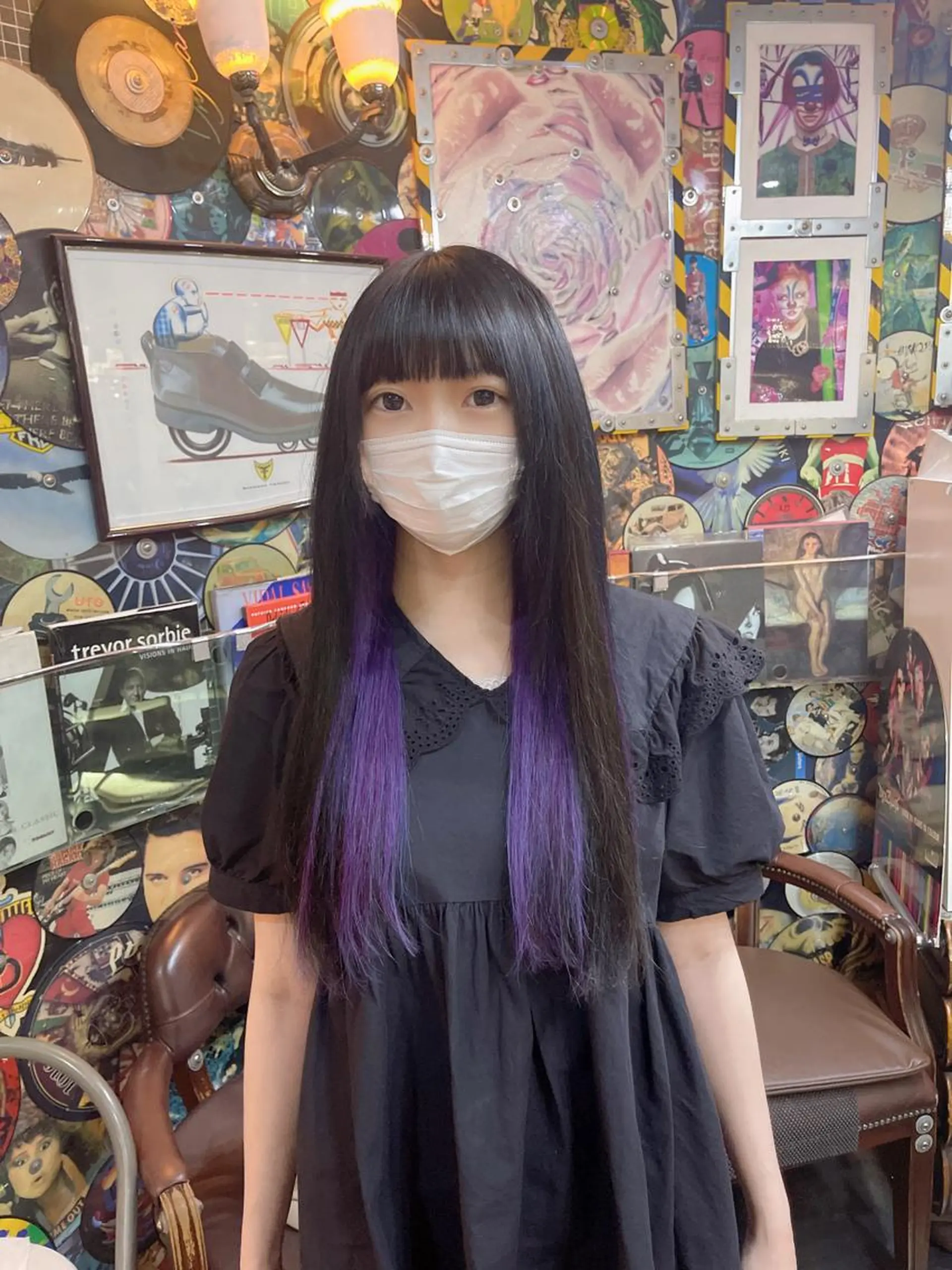 ロング カラー ヘアアレンジ 編み込みエクステ インナーカラー バイオレットカラー エクステ 🌈派手髪エクステ ブレイズ🌈ひろとのヘアスタイル