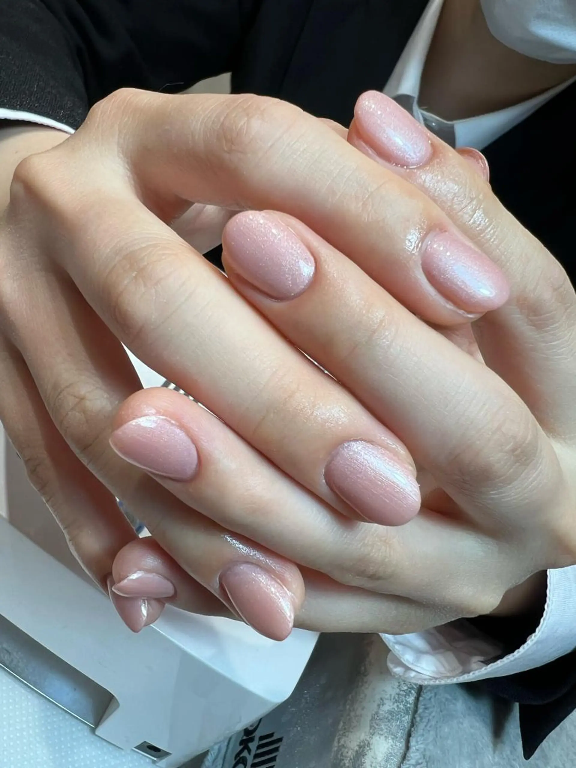カラー ネイル ラメ(グリッター) オフィスネイル ワンカラーネイル bijou nails　蓮のネイルデザイン