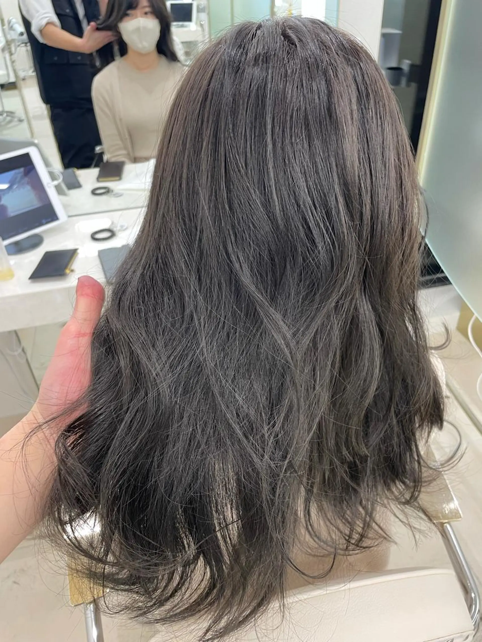 セミロング カラー グレージュ ヘアカラー COA GINZA 空也/前髪/顔まわりのヘアスタイル