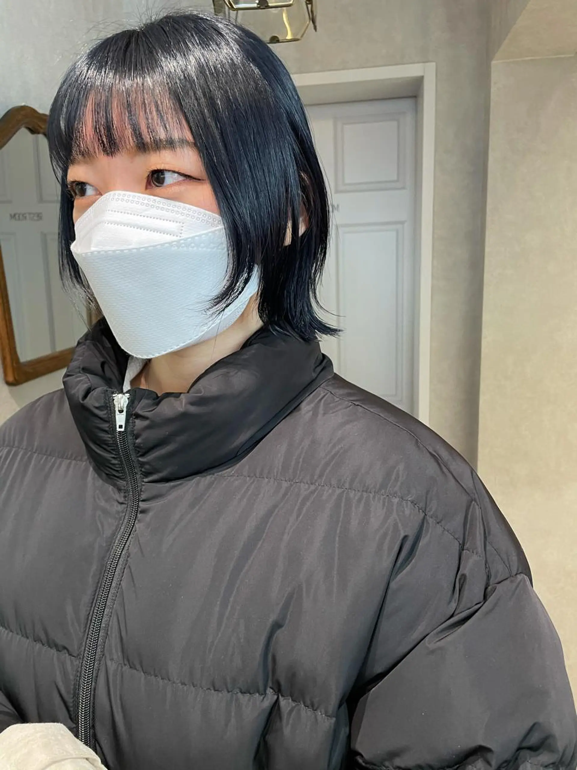 ショート カラー 黒髪 ブルーカラー ブルーブラック 透明感カラー ネイビーカラー ヘアカラー ナチュラル透明感🌱 小山美樹子のヘアスタイル