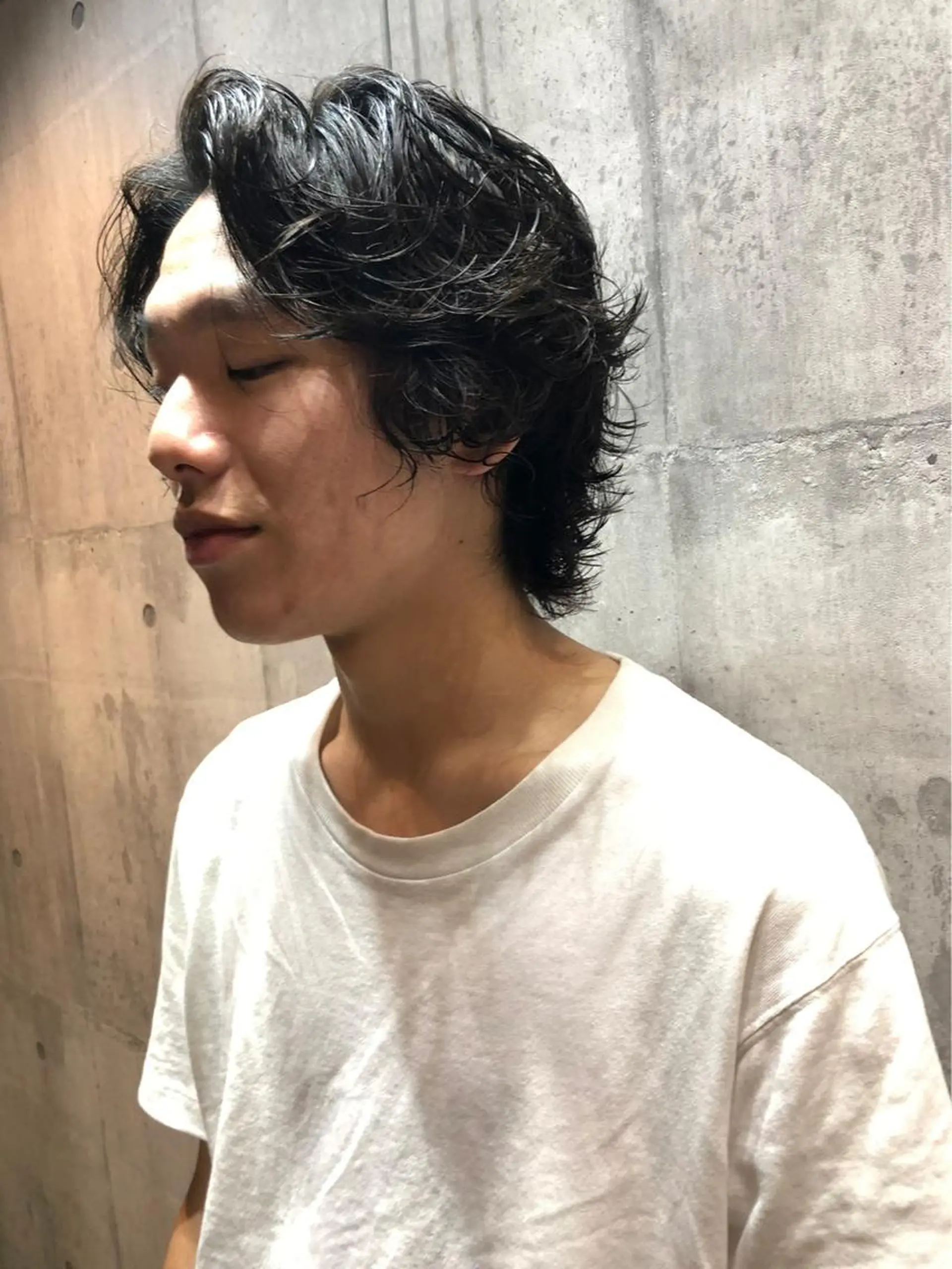 ミディアム メンズ専門ブリー チカラー⚡️リュウジのヘアスタイル