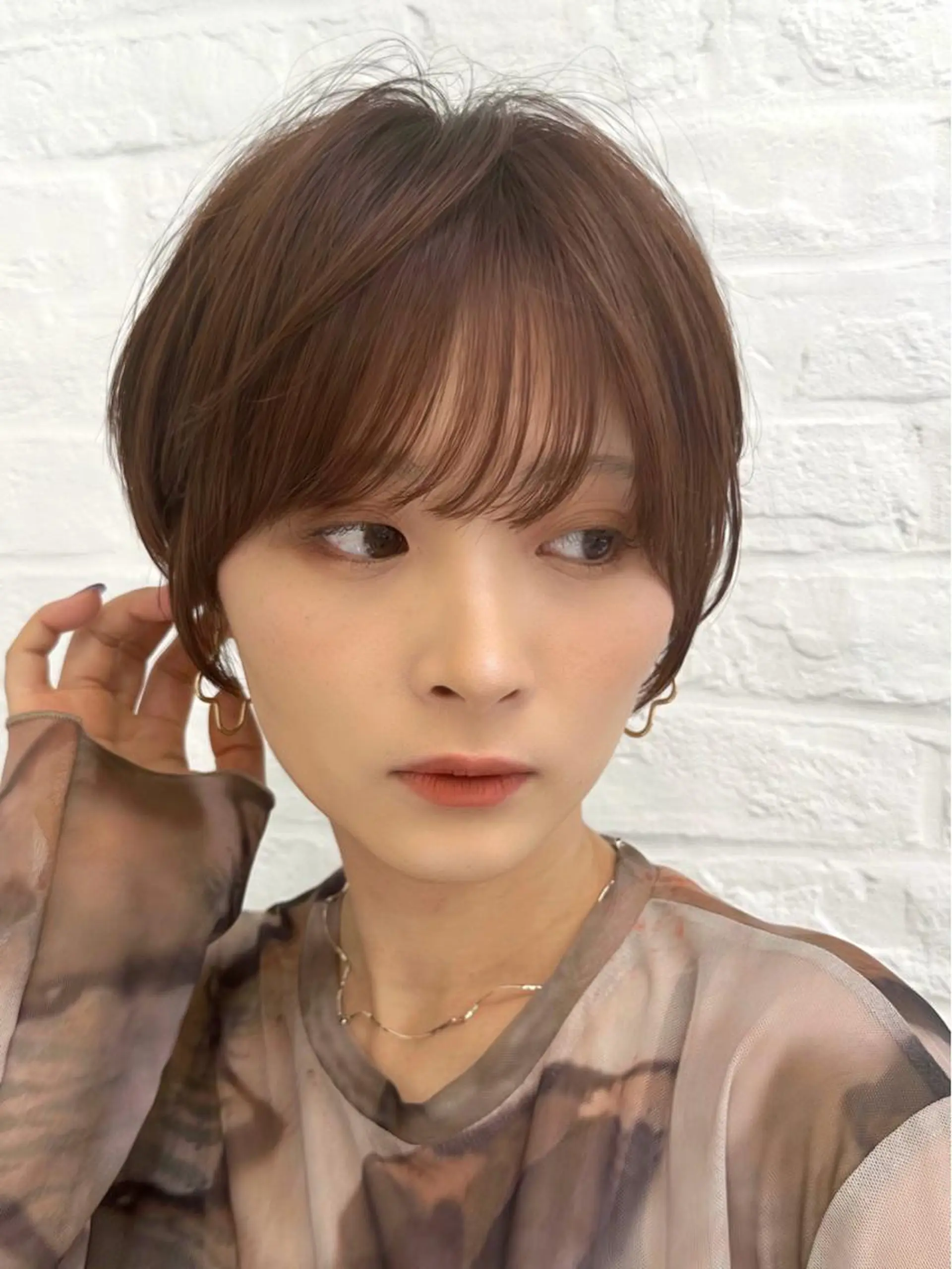 ショート カット ヘアカラー トリートメント ショートヘア くすみカラー、大場猛のヘアスタイル