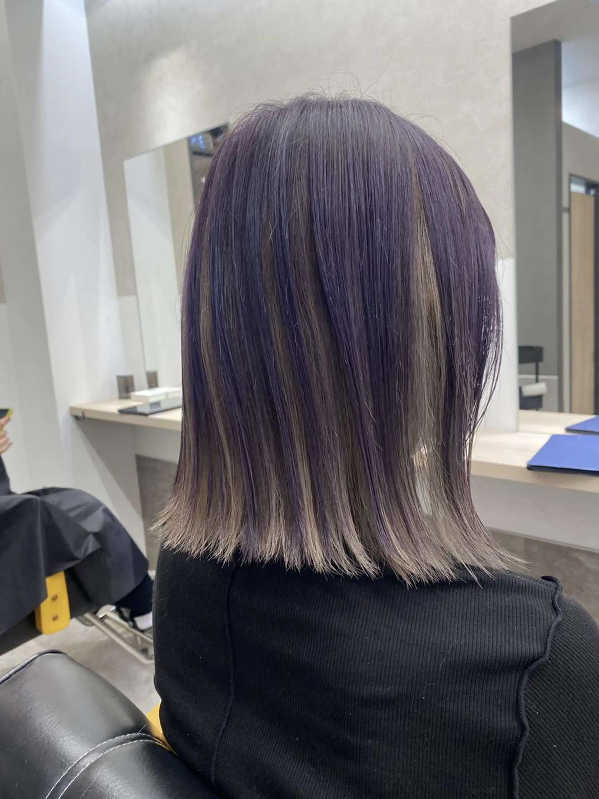 ミディアム カラー ブリーチ ラベンダーカラー カット ヘアカラー トリートメント lafit  ラフィット 下大利のヘアスタイル