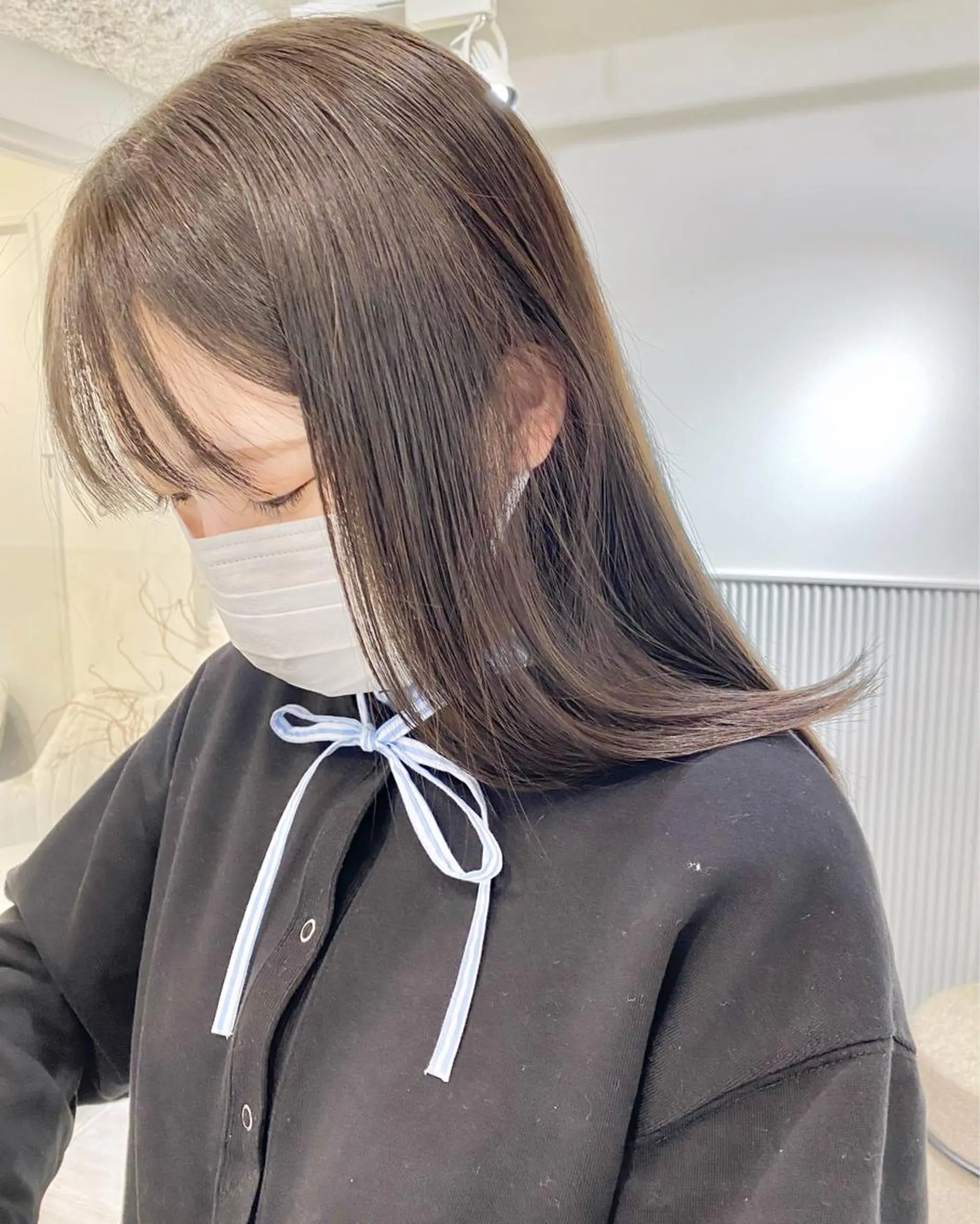 ミディアム カラー ベージュカラー 透明感カラー グレージュ 髪質改善 カット ヘアカラー トリートメント LOVESTOIKE 堂本のヘアスタイル