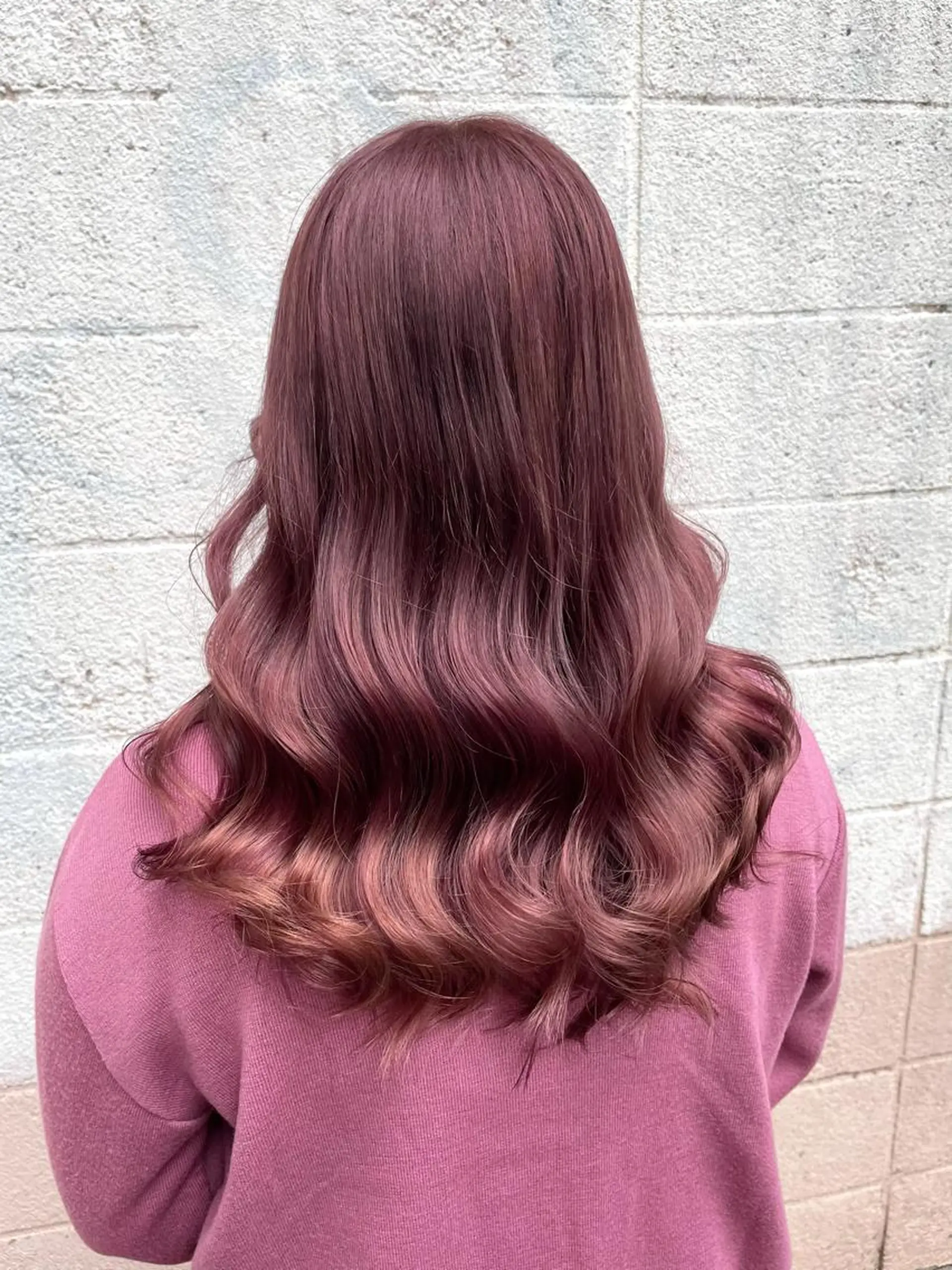 セミロング カラー ブリーチ ピンクカラー ピンクパープル パープルカラー ヘアアレンジ にいた　かづしげのヘアスタイル