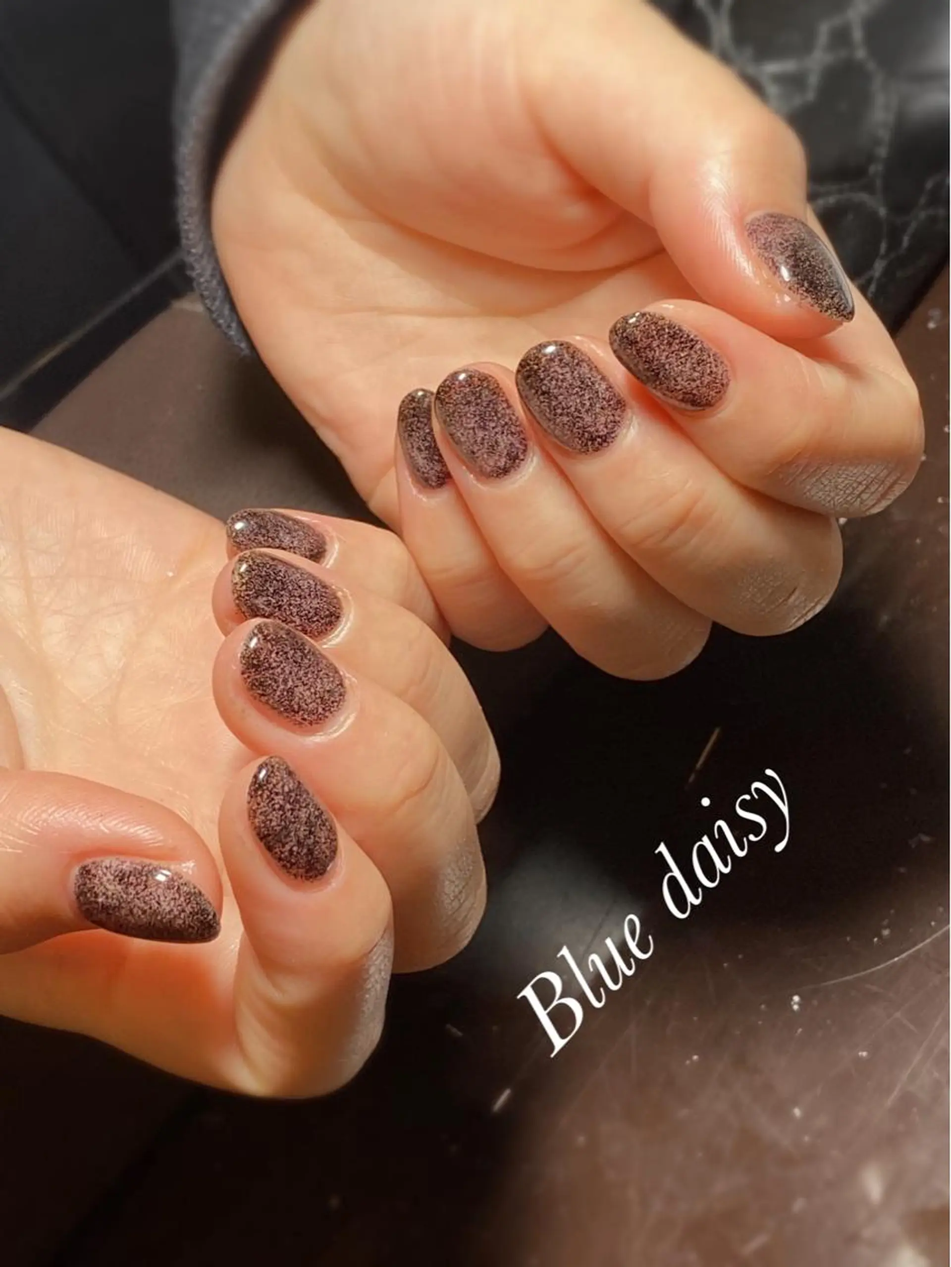 ネイル ラメ(グリッター) Blue daisy 栄本店のネイルデザイン