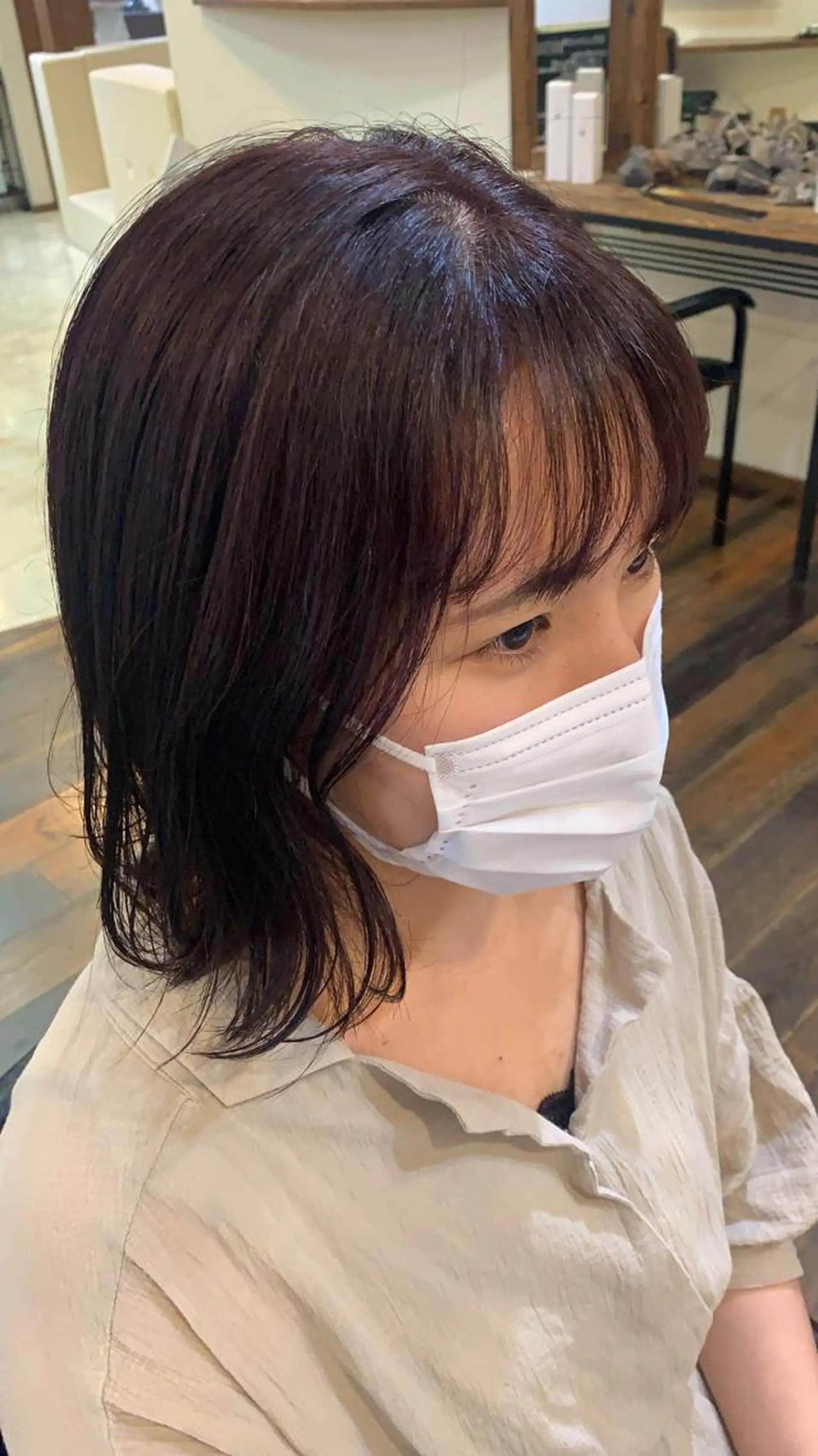 ミディアム カラー 梶原 真帆のヘアスタイル