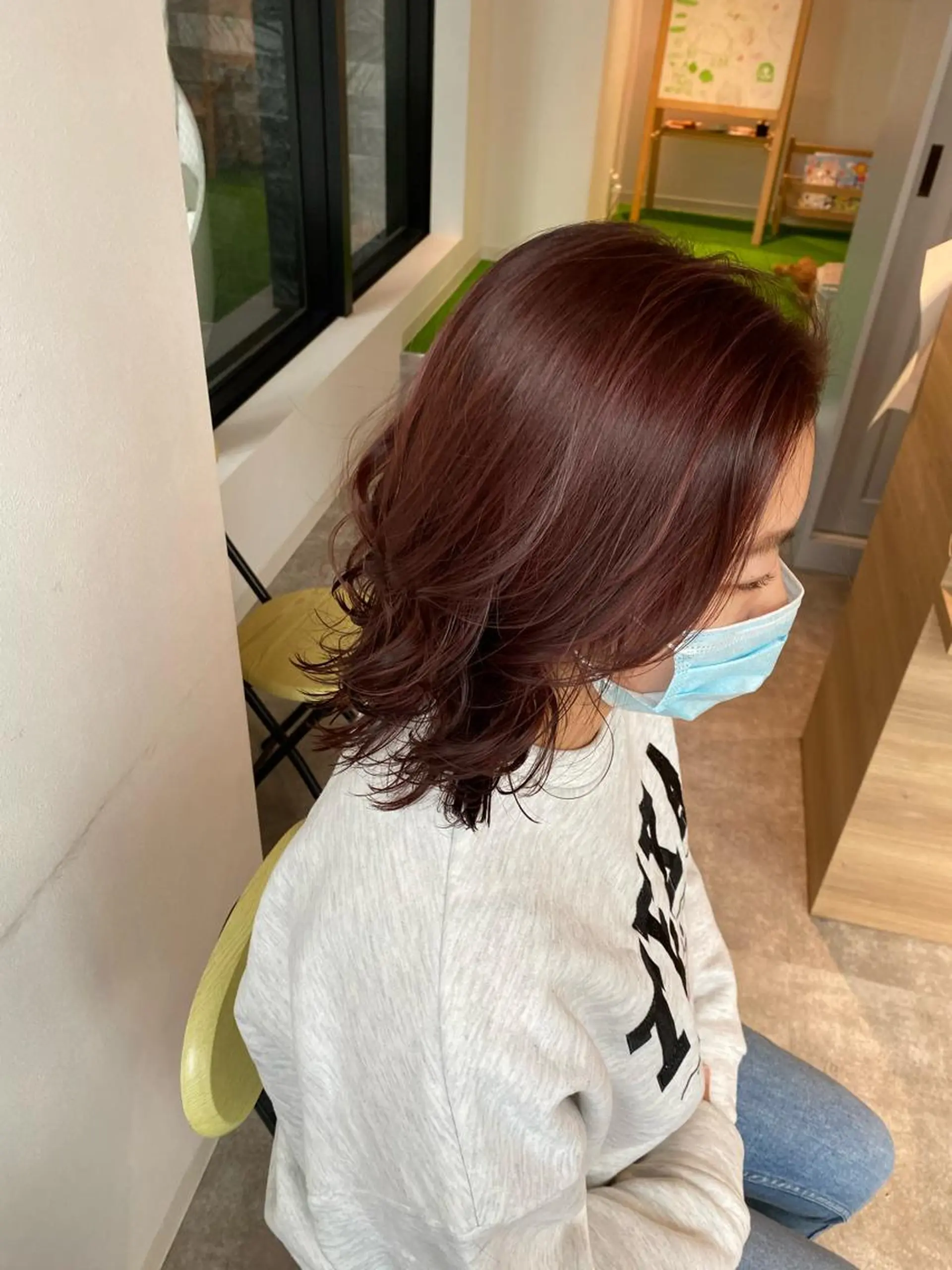 ミディアム カラー ブリーチ ラベンダーカラー ブリーチなしカラー ピンクカラー ピンクラベンダー カット ヘアカラー トリートメント オスズ 🎀´-のヘアスタイル