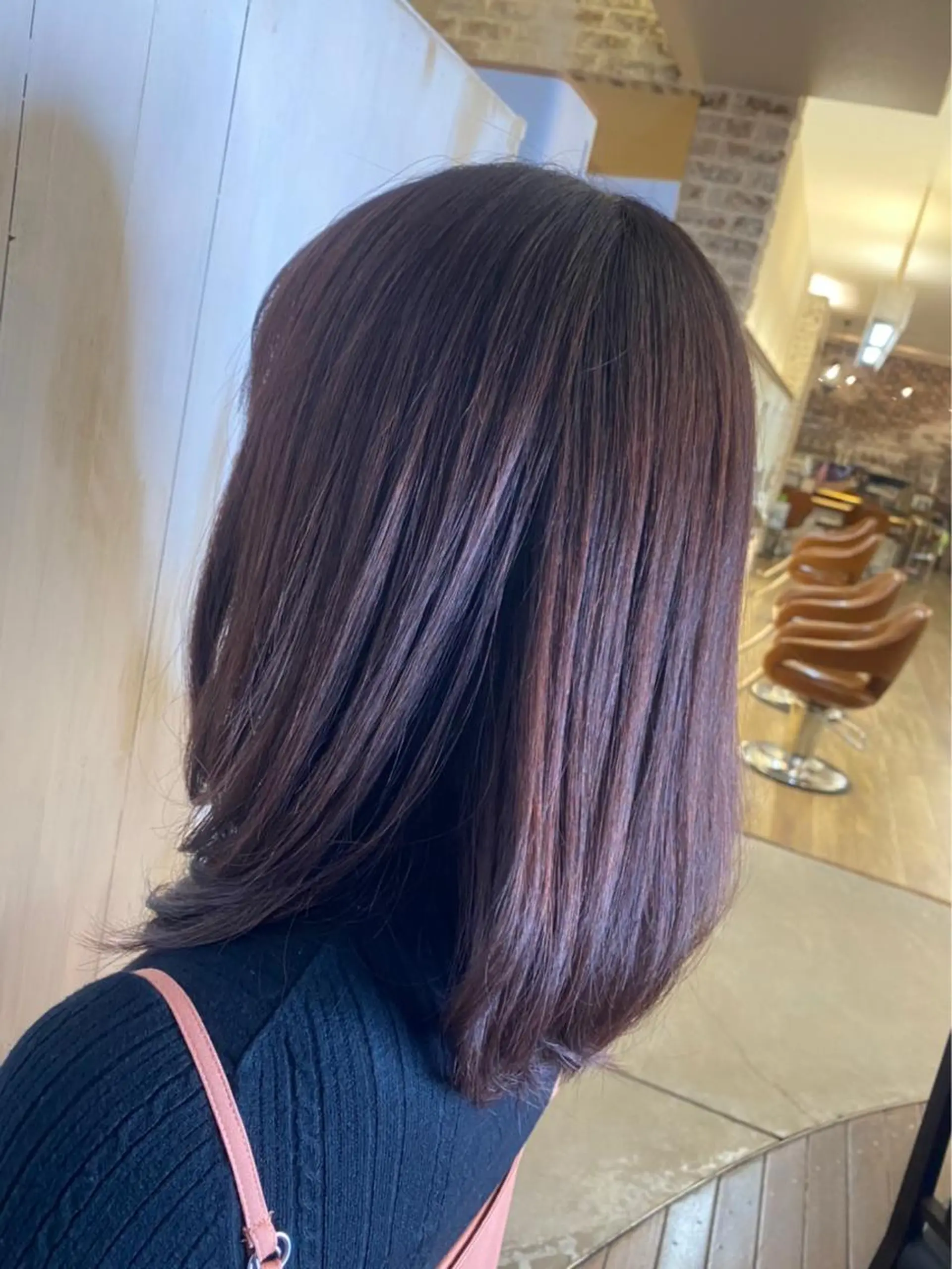 ミディアム カラー ブラウンカラー ピンクカラー ピンクブラウン CLUTCHmuk. AIRI／完全個室のヘアスタイル