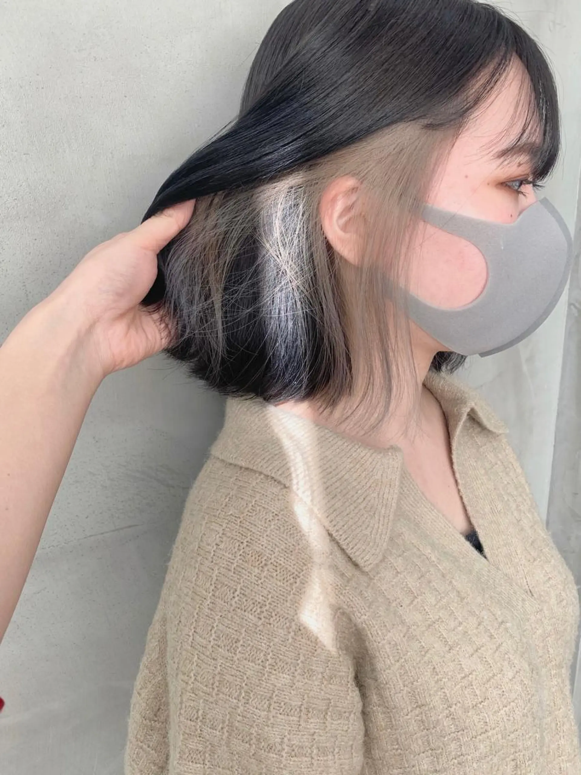 ミディアム カラー グレージュ インナーカラー 🐝 hachi🐝のヘアスタイル