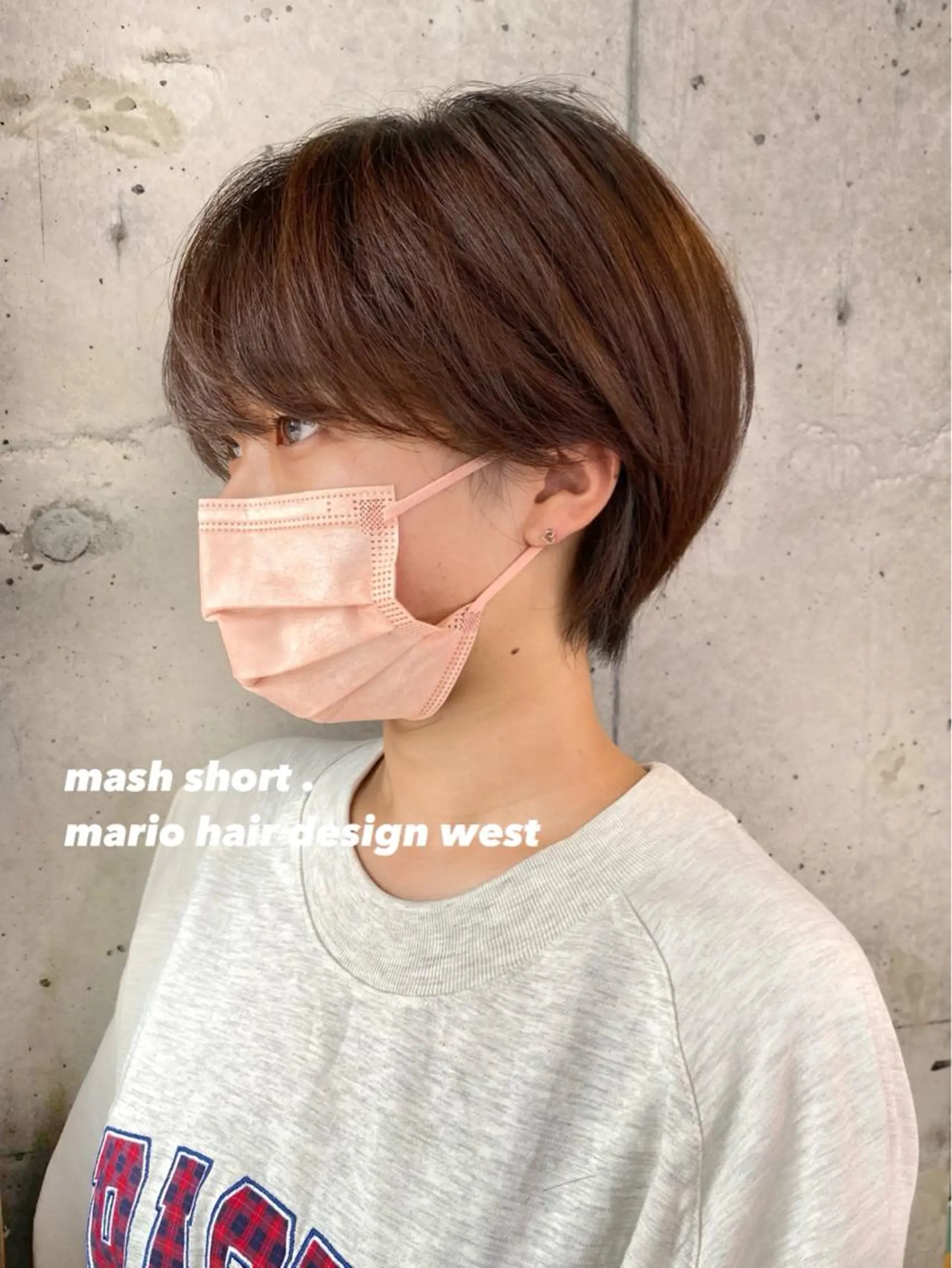 ショート カラー ハンサムショート 丸みショート くびれヘア 顔周りカット 学生 竹嶌 健吾のヘアスタイル