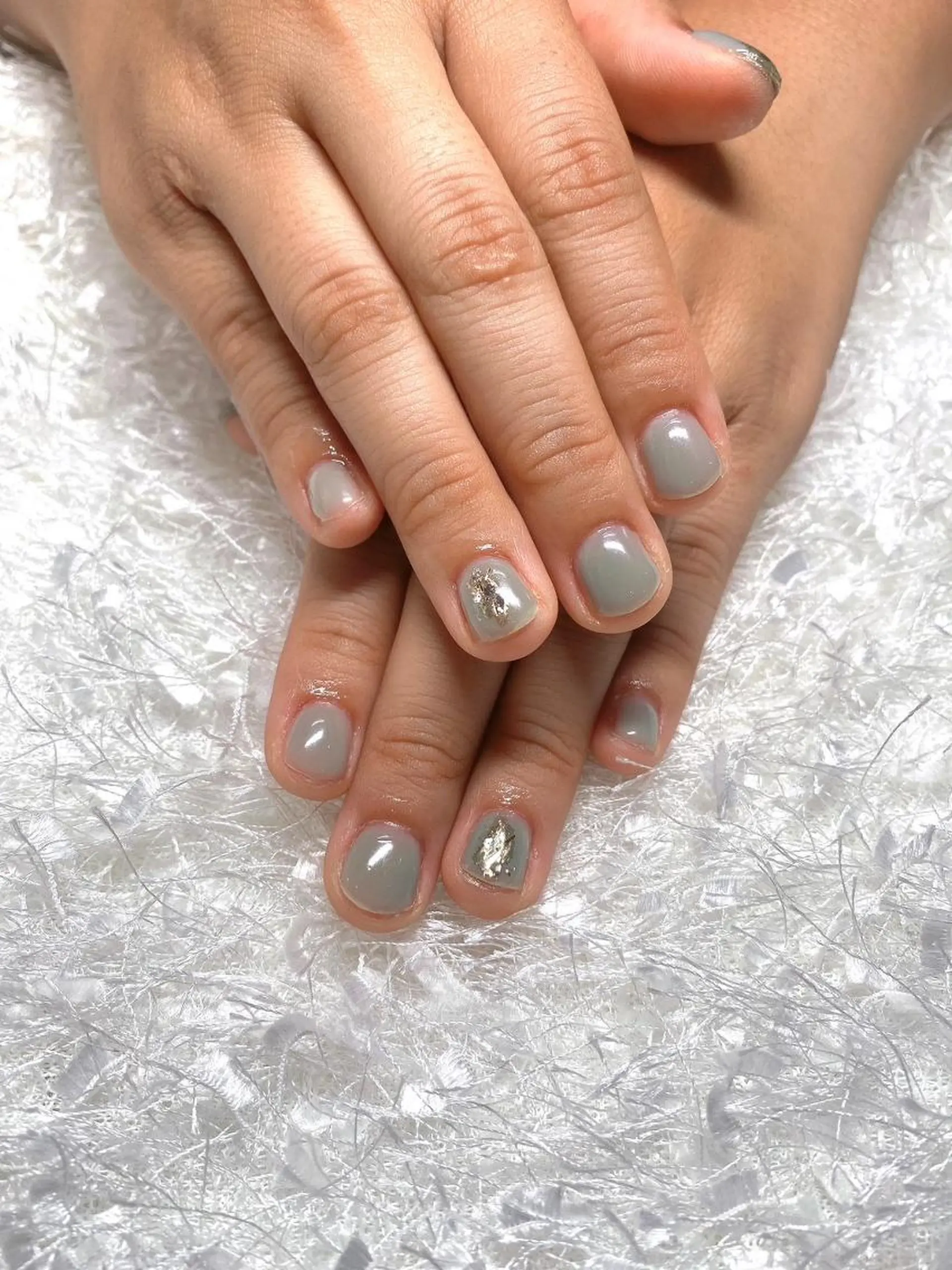 ネイル オーロラネイル 長さ出し フレンチネイル ジェルネイル グラデーション ハンドネイル Nail&eye Belire 新宿のネイルデザイン