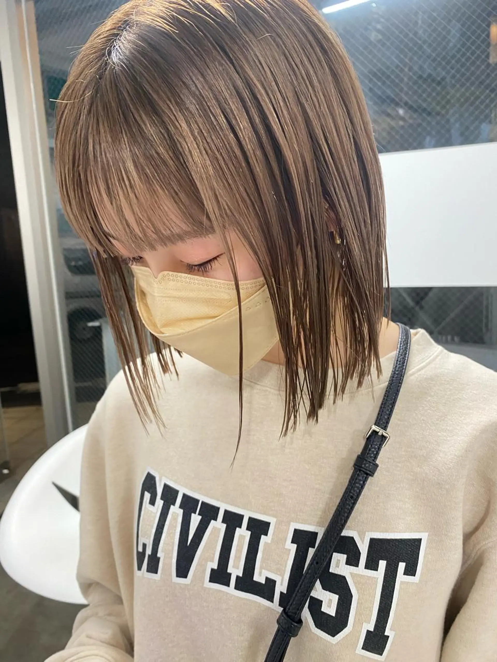 ショート カラー カット ヘアカラー トリートメント センターパート/ 暖色カラーayuのヘアスタイル