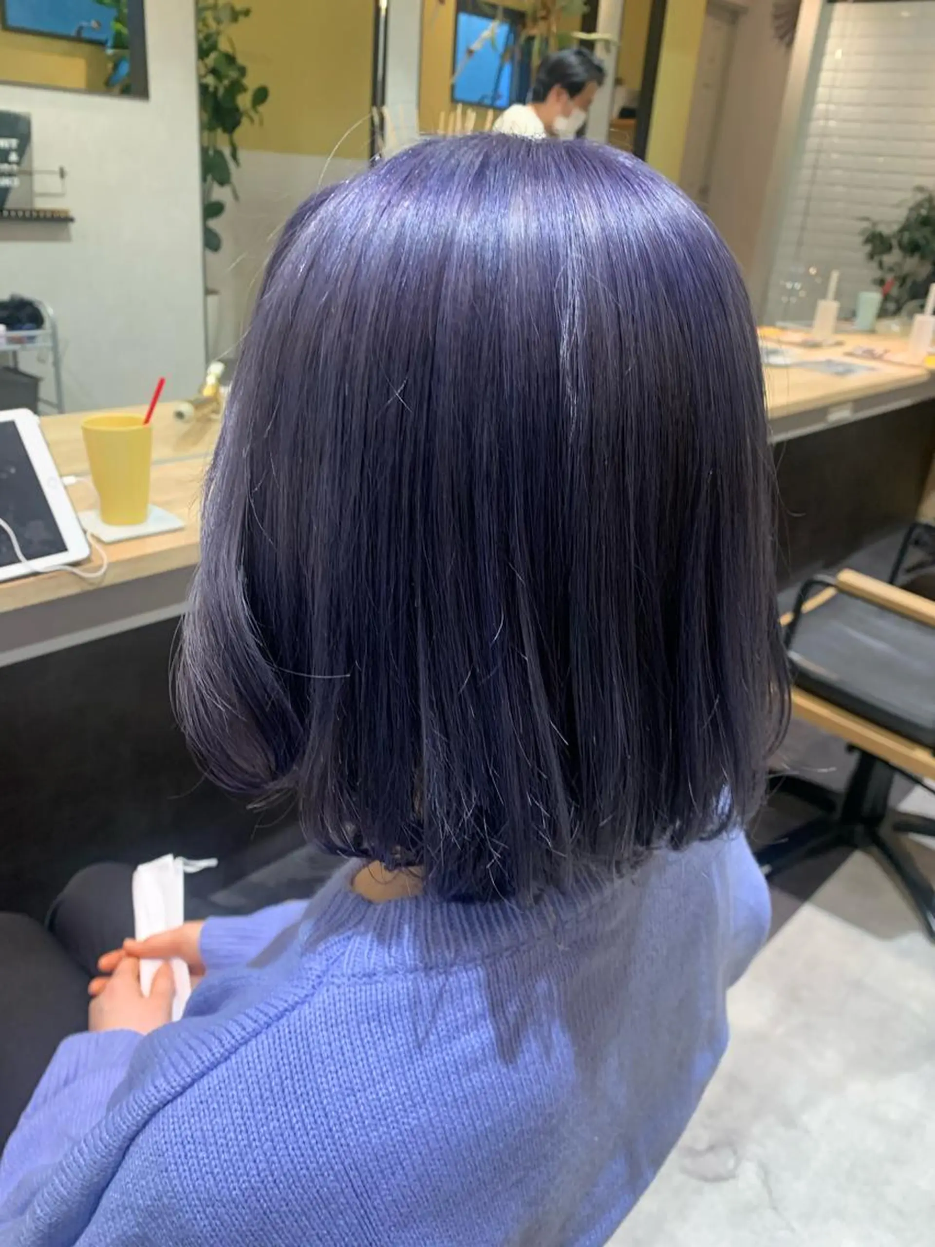 ショート カラー ブリーチ ブルーカラー ブルーラベンダー ラベンダーカラー カット ヘアカラー トリートメント hub hair レイヤー/透明感のヘアスタイル
