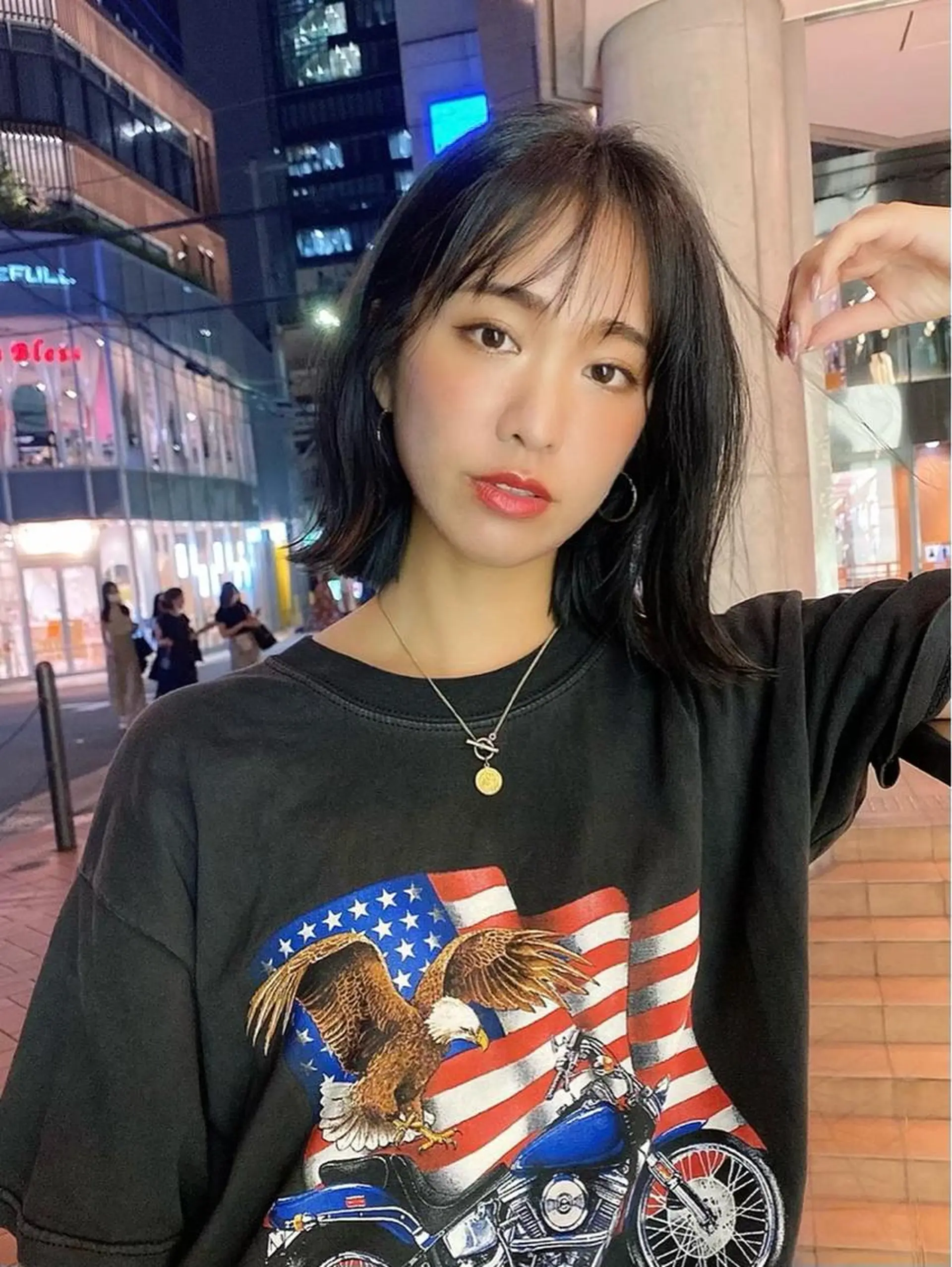 ミディアム カラー カット ヘアカラー ハイライト、レイヤー カット/西梅田/中西のヘアスタイル