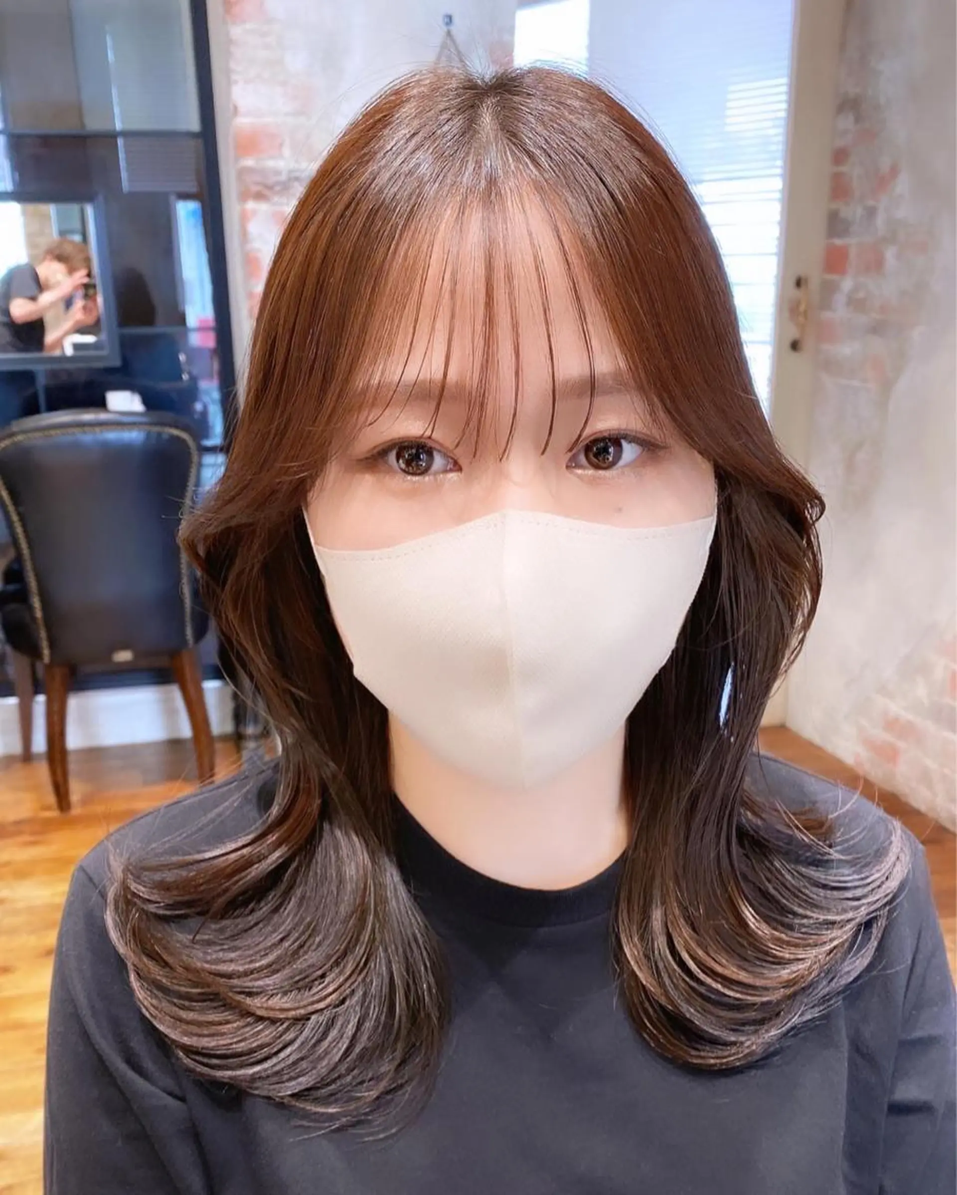 ミディアム カラー On所属・顔まわりカット🌟 くびれヘア/寺門遥輝のヘアスタイル