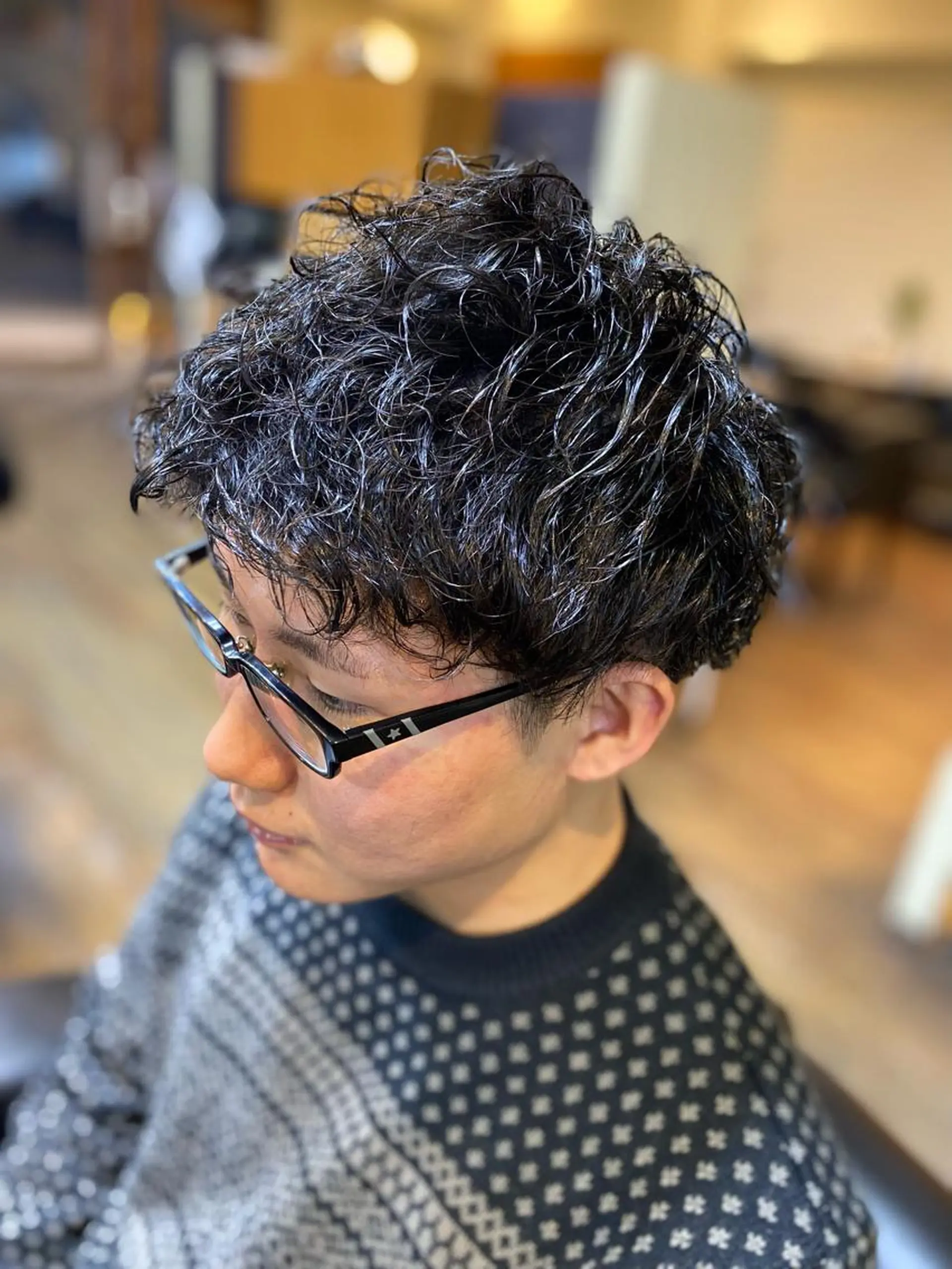 ショート パーマ メンズ メンズパーマ スパイラルパーマ カット パーマ メンズカット kimotoのヘアスタイル