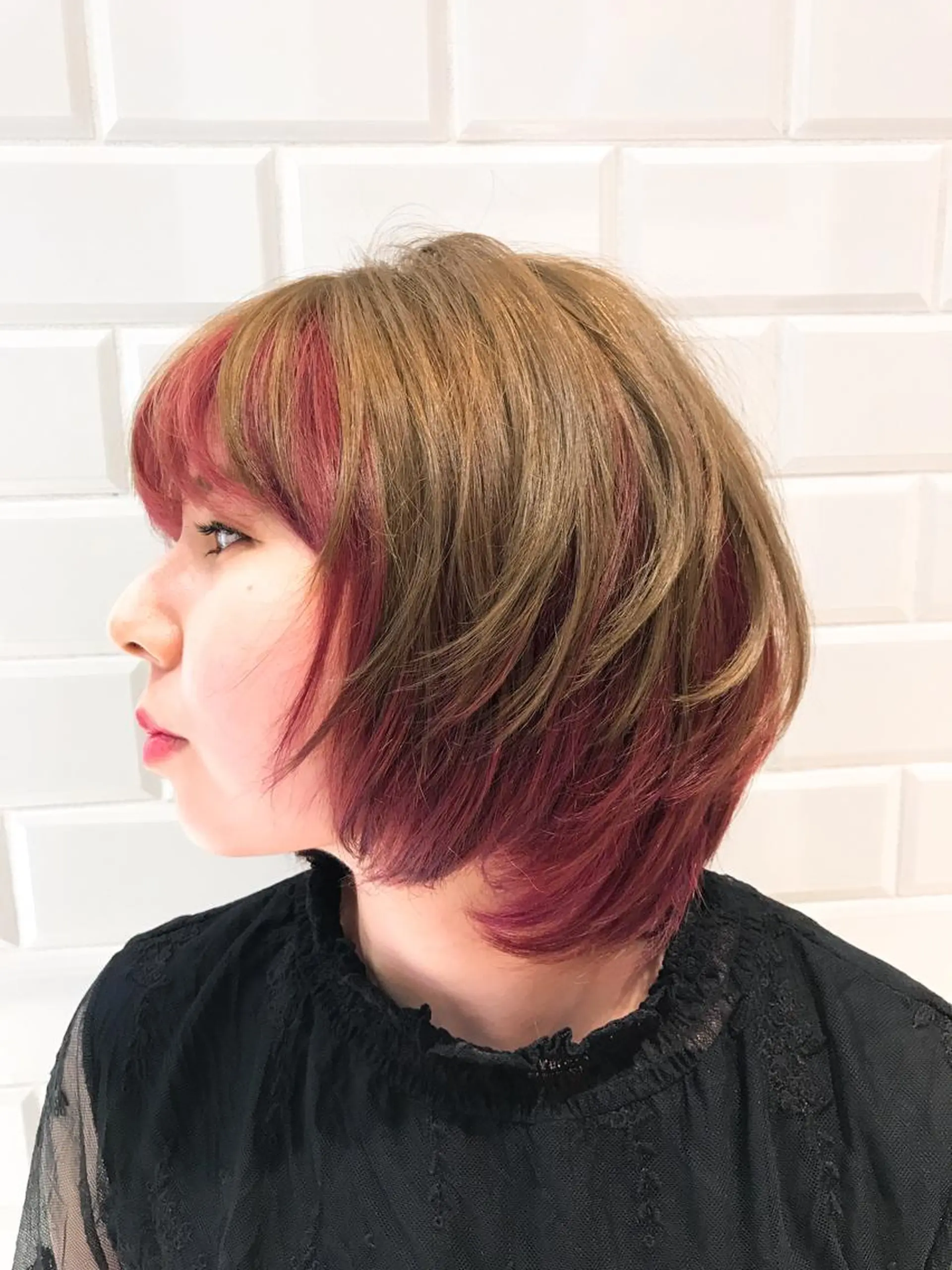 カラー クロスパーマ松永裕久 似合わせカットのヘアスタイル