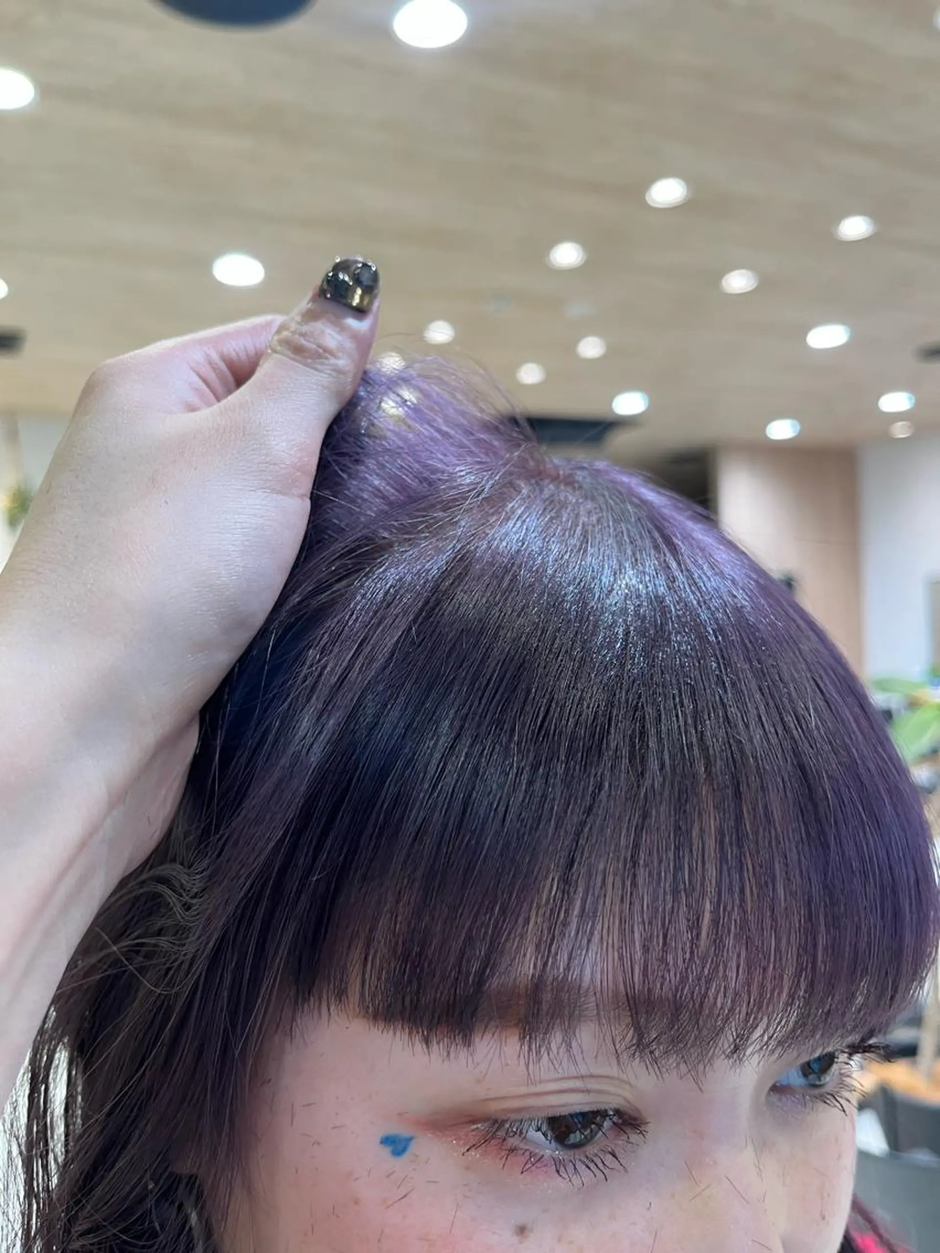ミディアム パープルカラー ダブルカラー,透け カラーHINARIのヘアスタイル